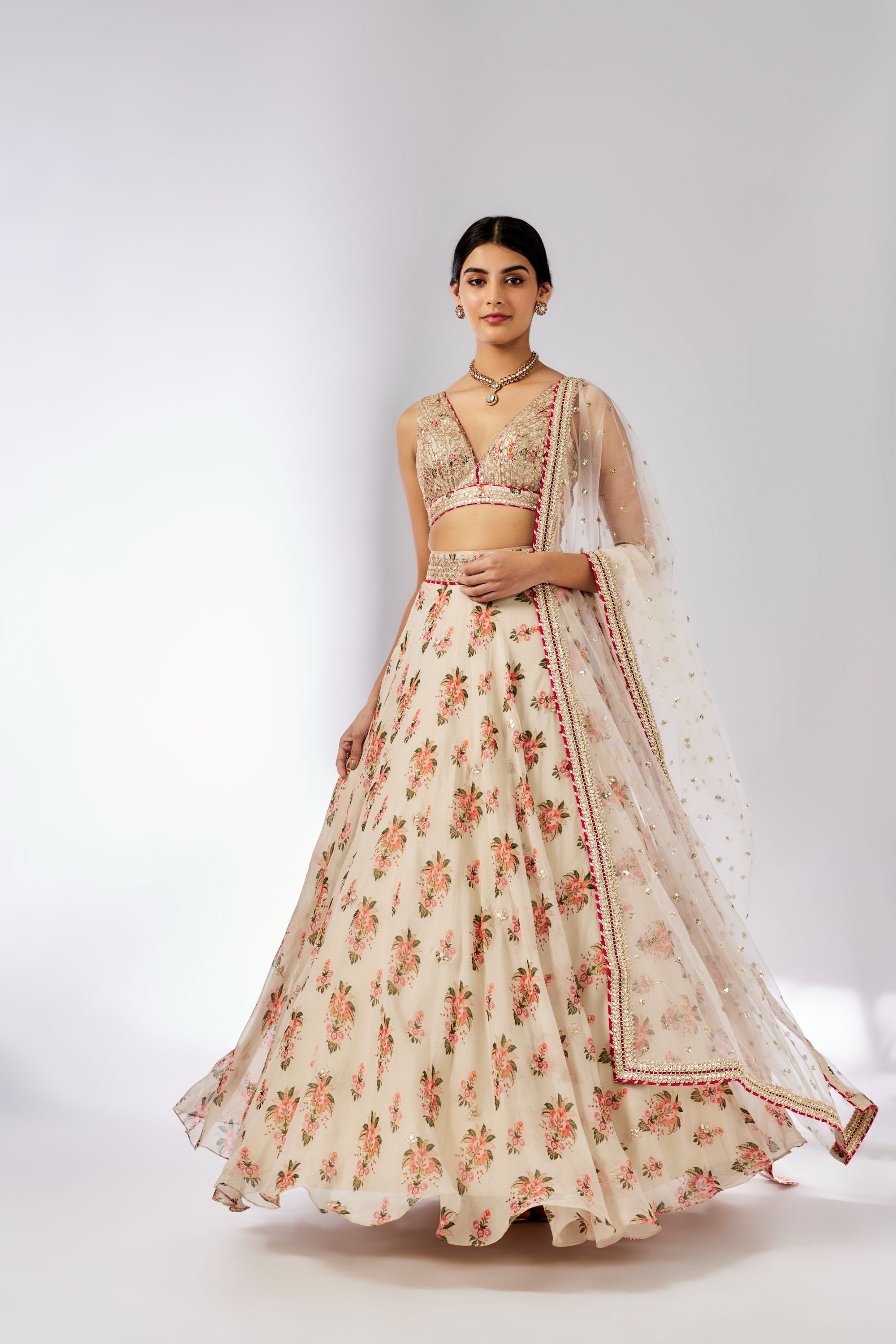 CY Gopi Vaid Esha Ivory Lehenga Set Front 1