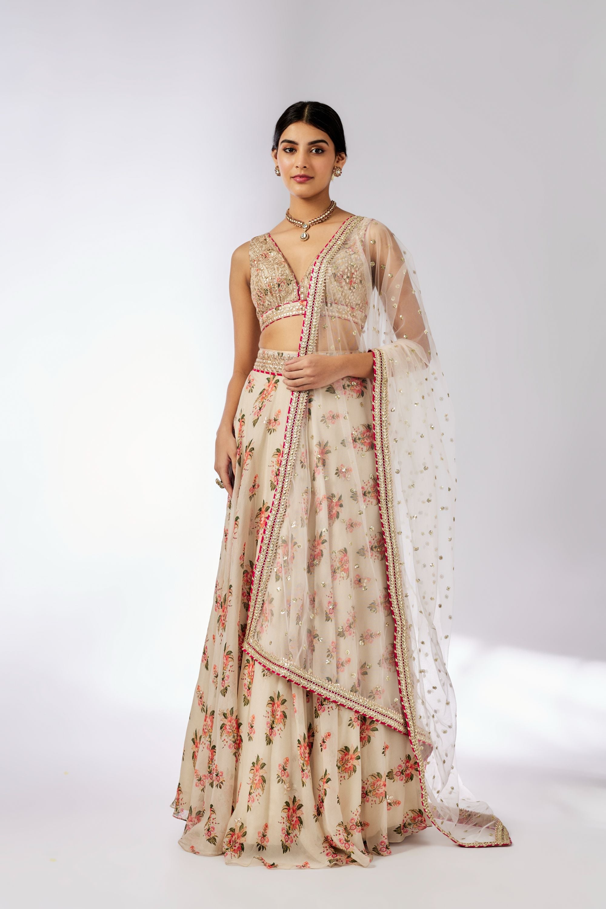CY Gopi Vaid Esha Ivory Lehenga Set Front 2