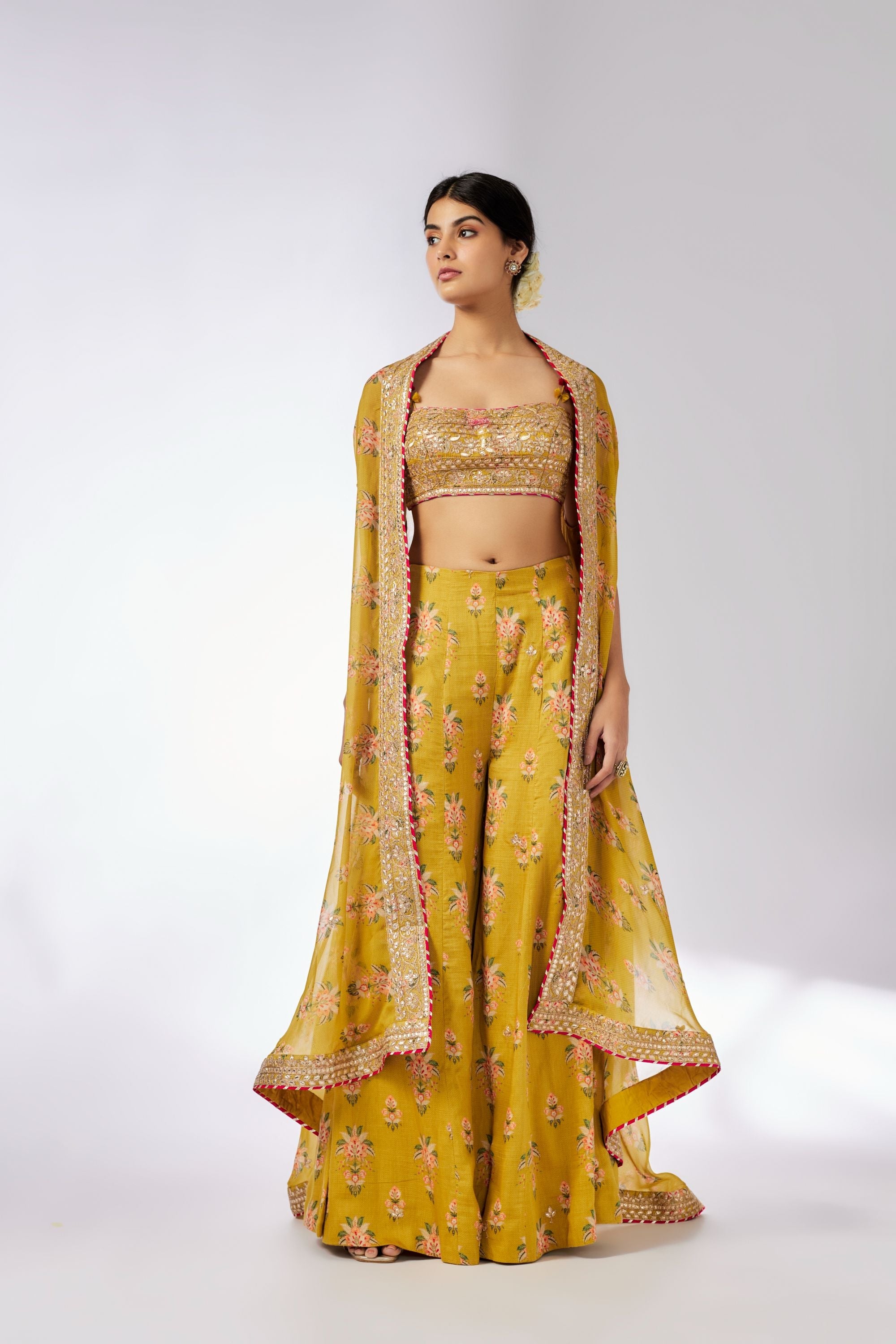 CY Gopi Vaid Jisha Mustard Pant Set Front 1