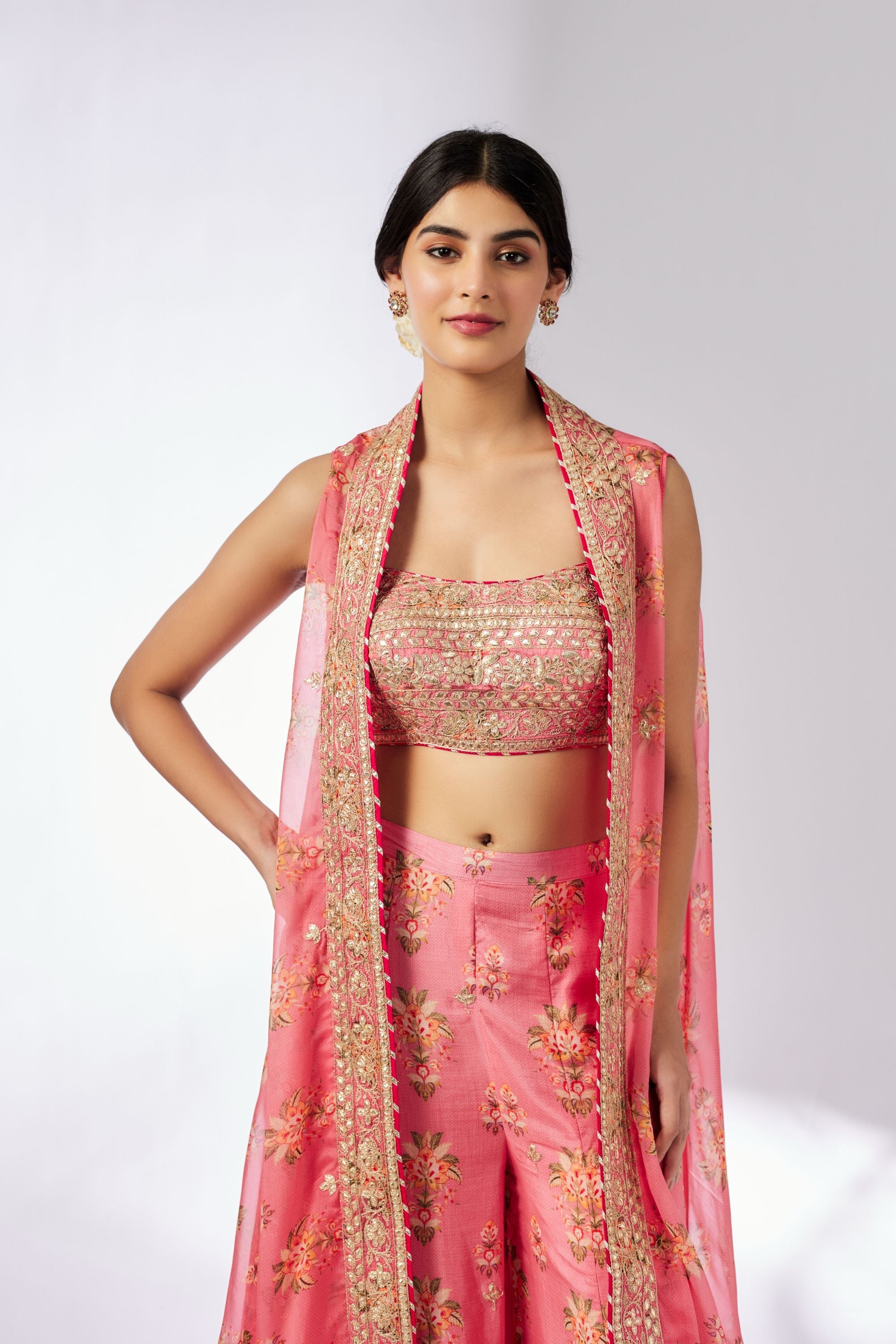 CY Gopi Vaid Jisha Pink Pant Set Closeup 1