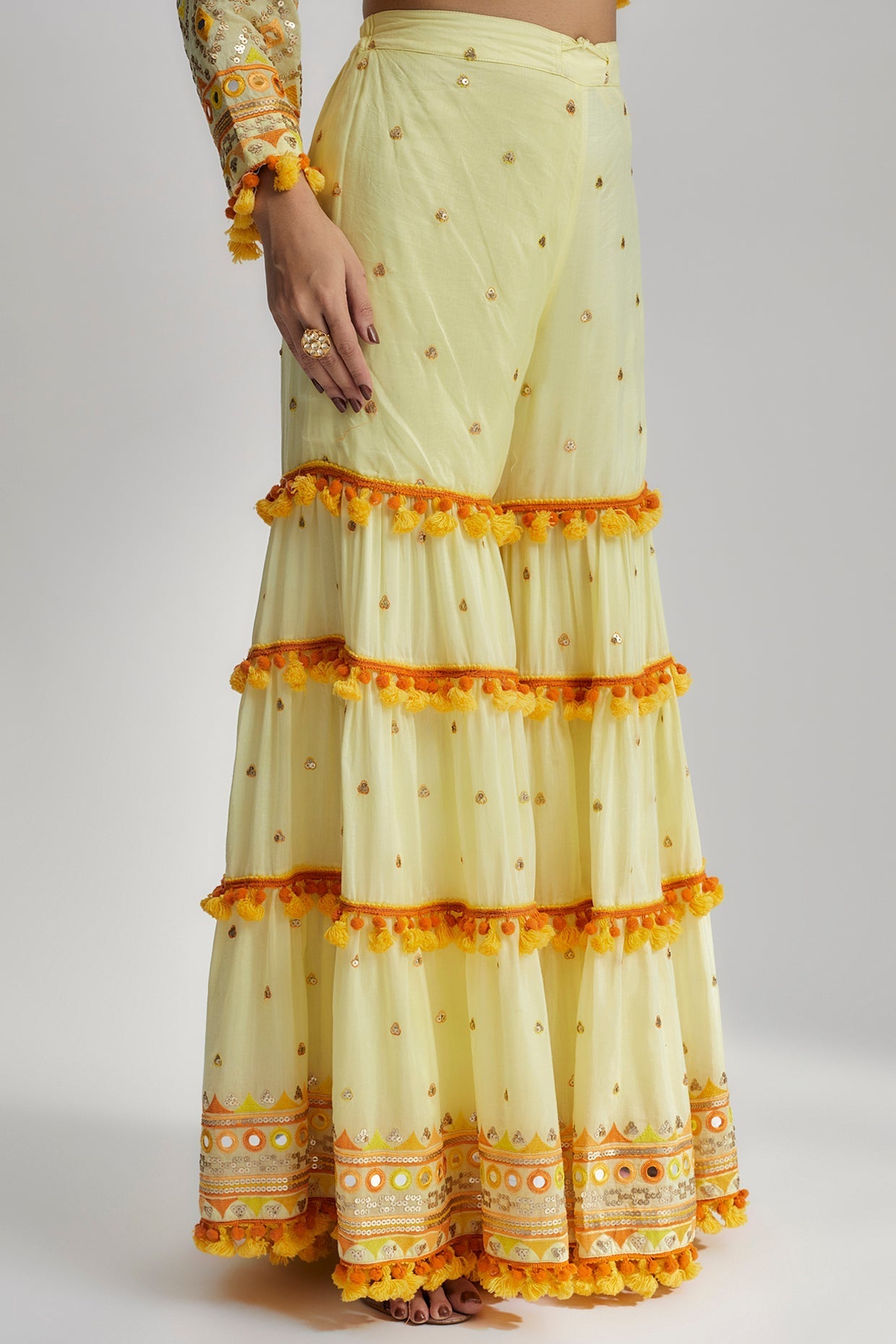 CY Gopi Vaid Maahika Layerd Sharara Set Closeup 1