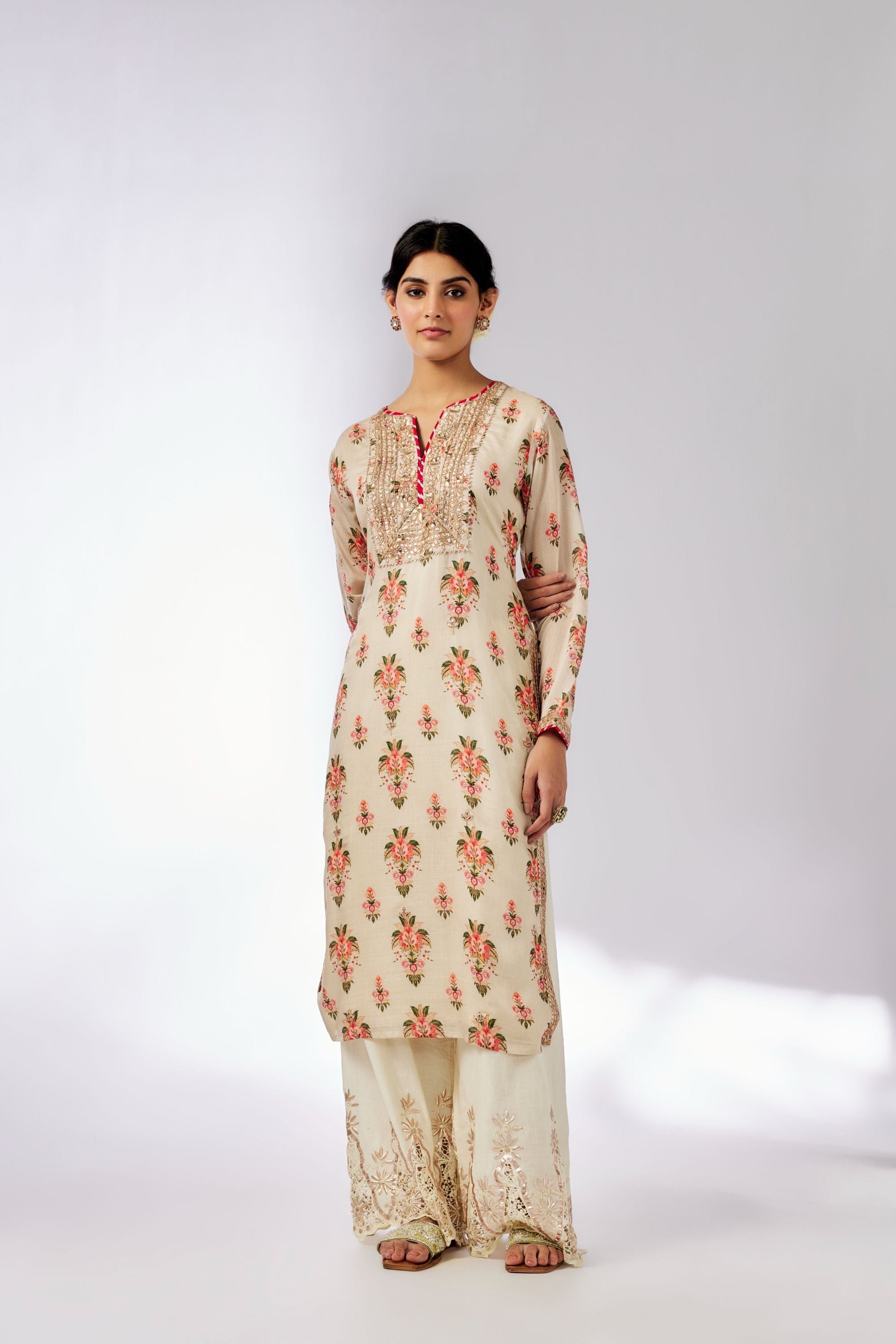 CY Gopi Vaid Neha Ivory Tunic Front 1
