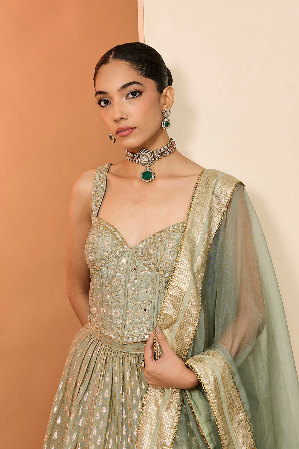 Green Lehenga Set