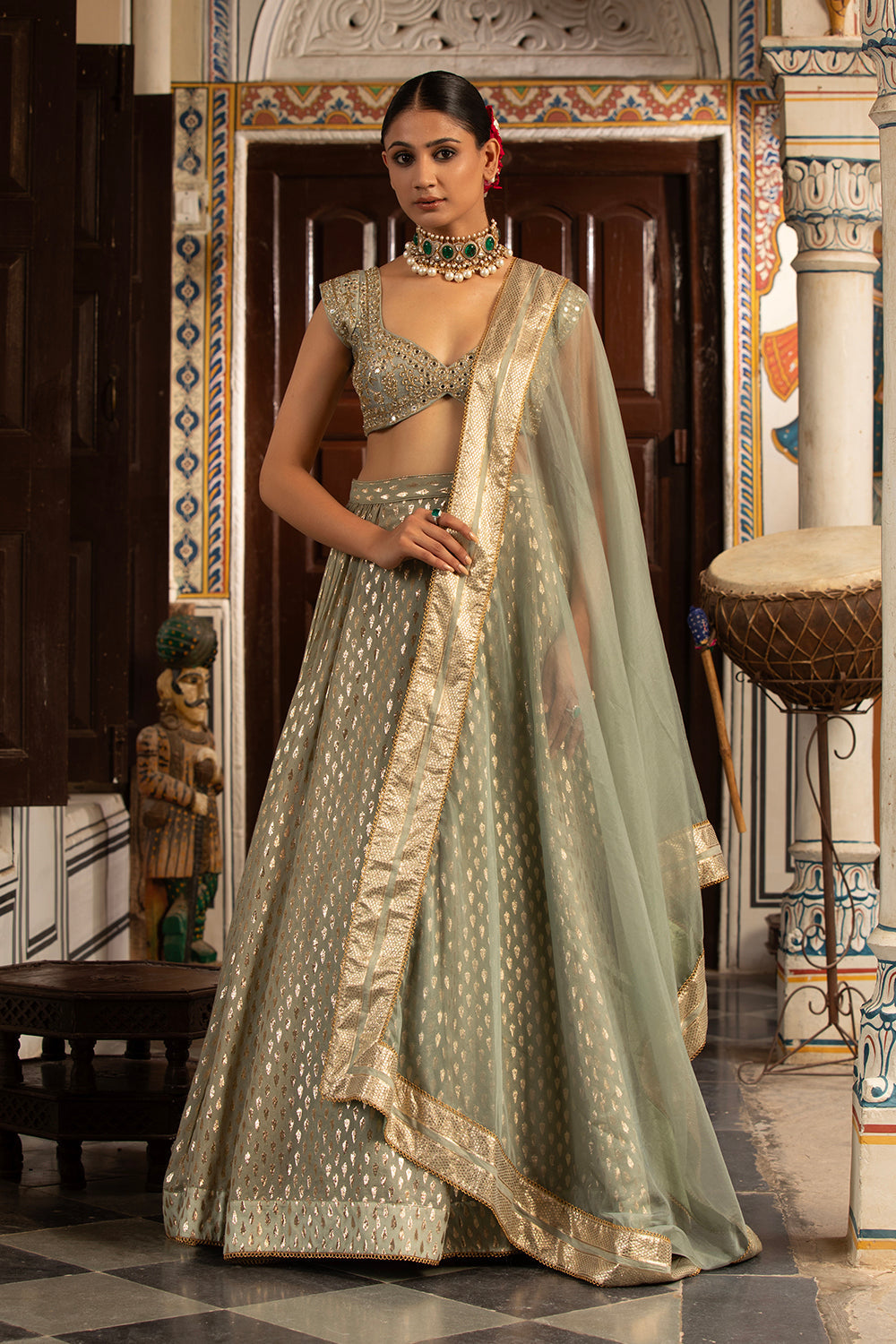 Green Lehenga Set