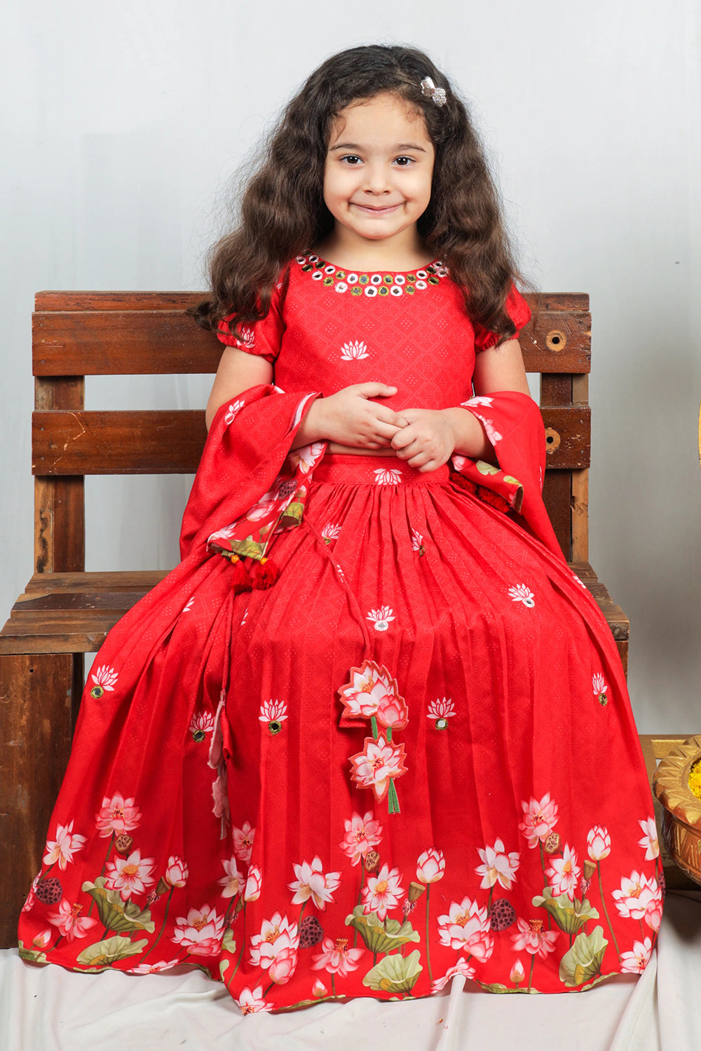 RED PICHWAI LEHENGA SET