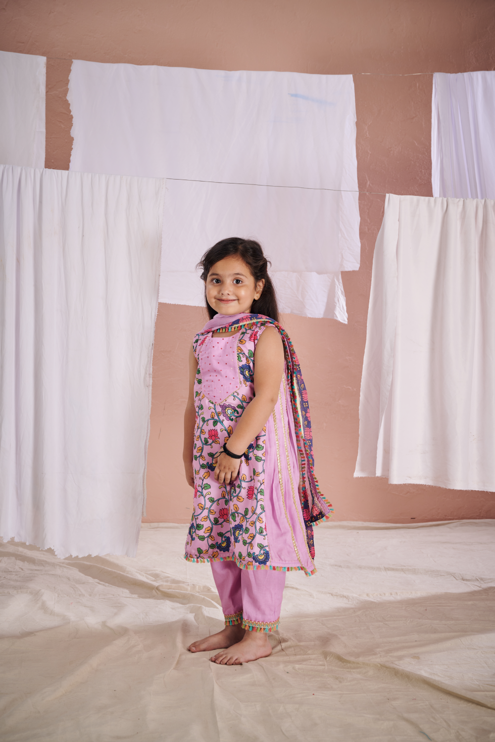 LAVENDER KALAMKARI SUIT SET