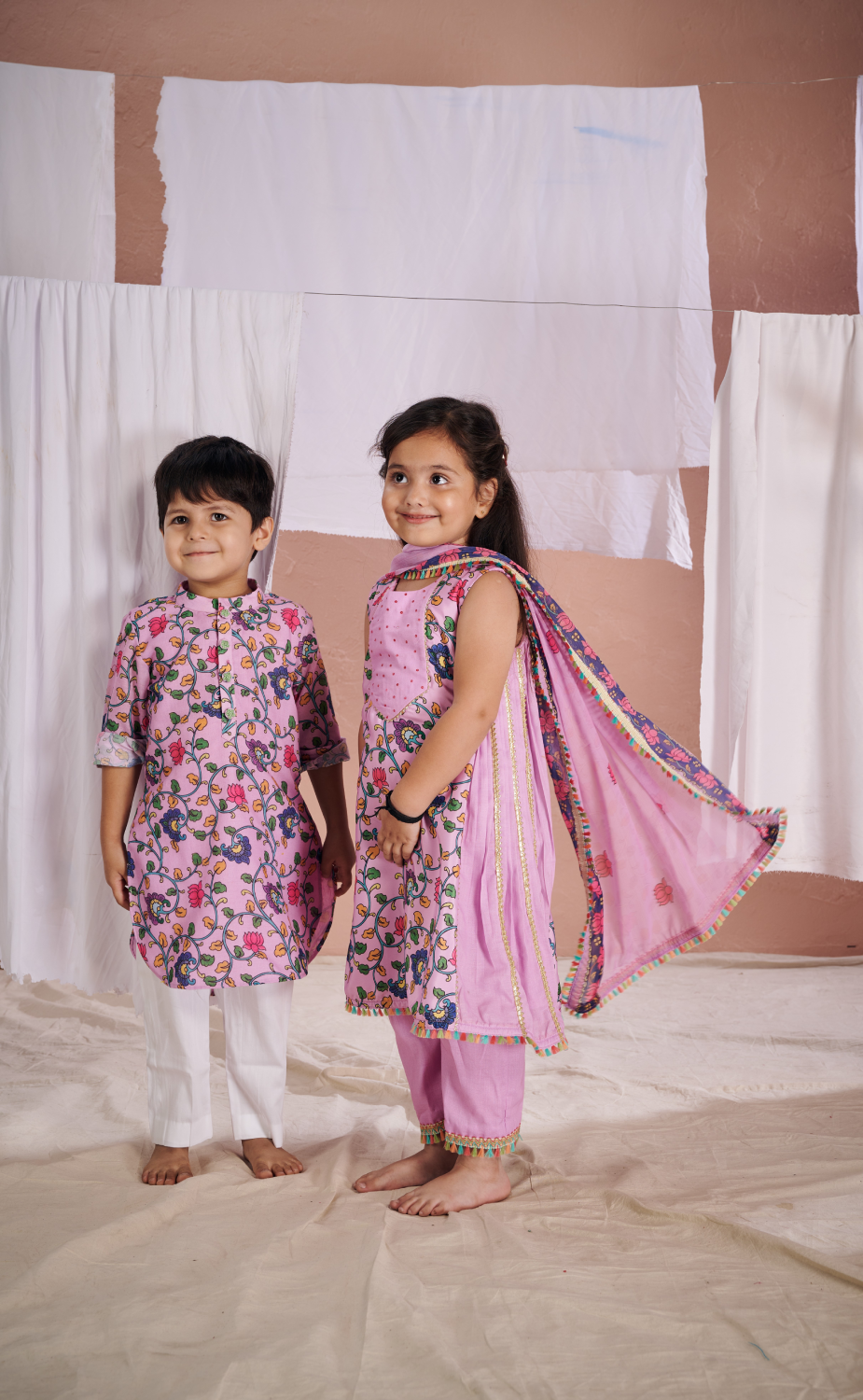 LAVENDER KALAMKARI SUIT SET