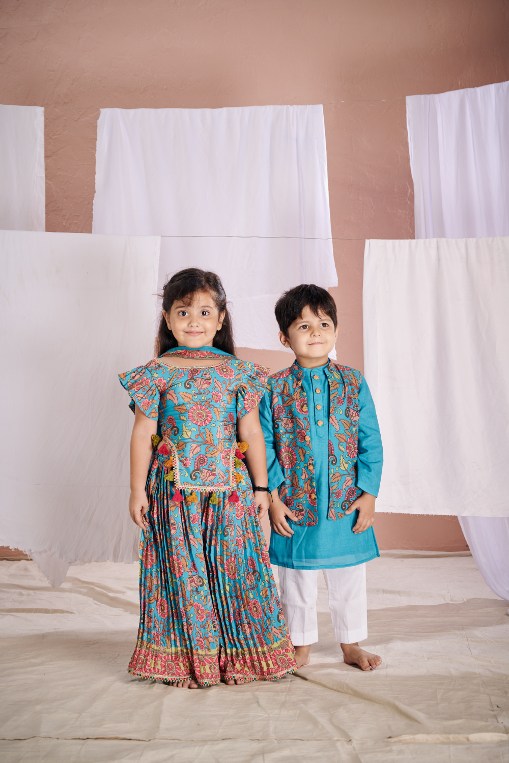 BLUE KALAMKARI BANDI SET