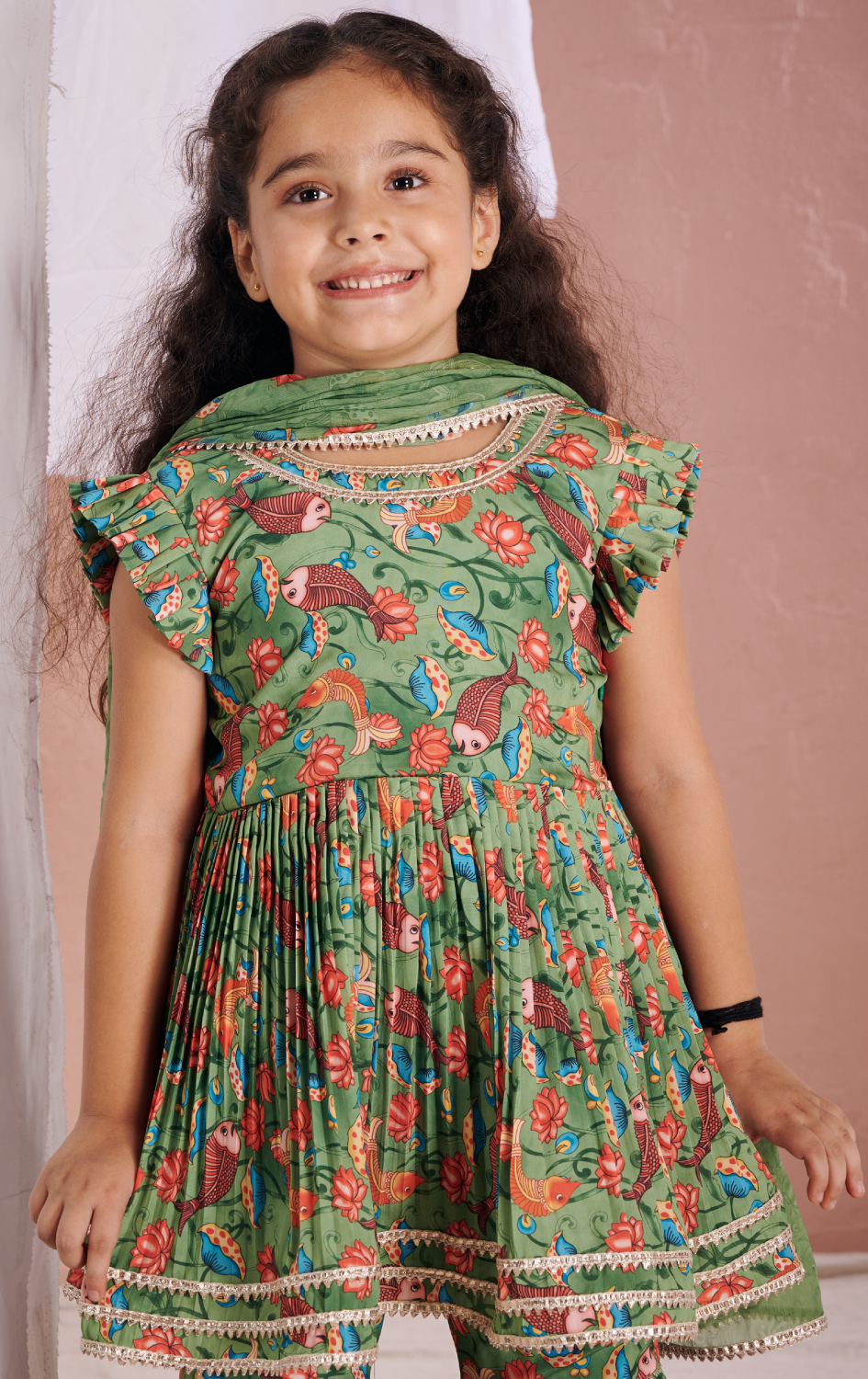 GREEN FISH SHARARA SET