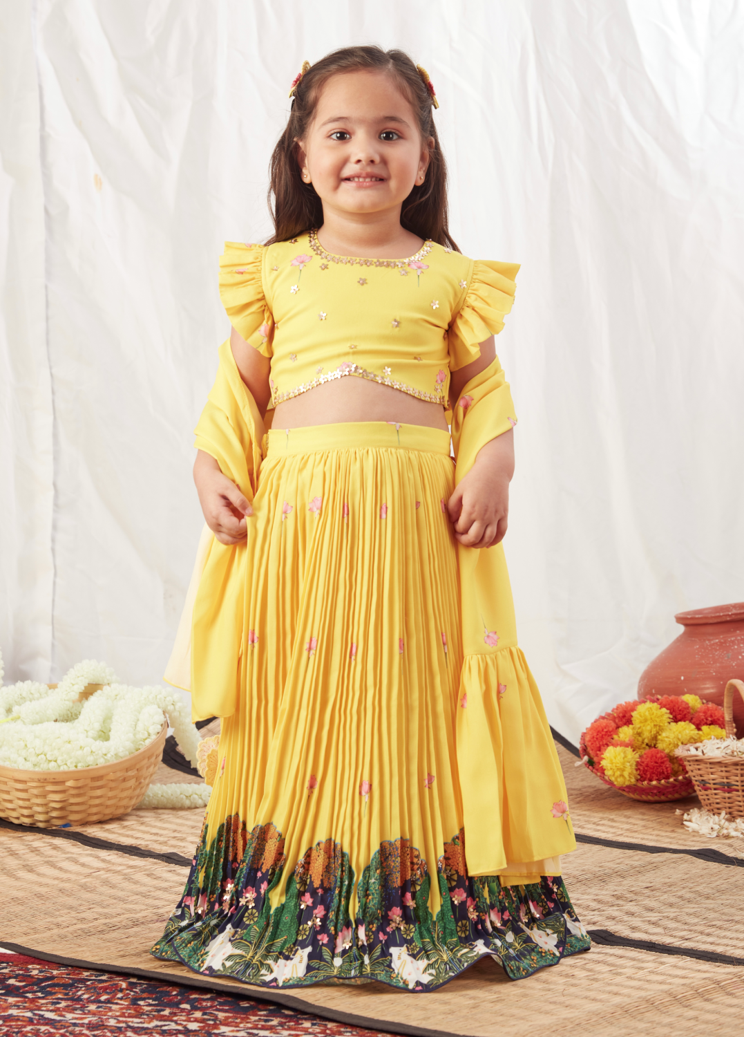 YELLOW PICHWAI LEHENGA SET