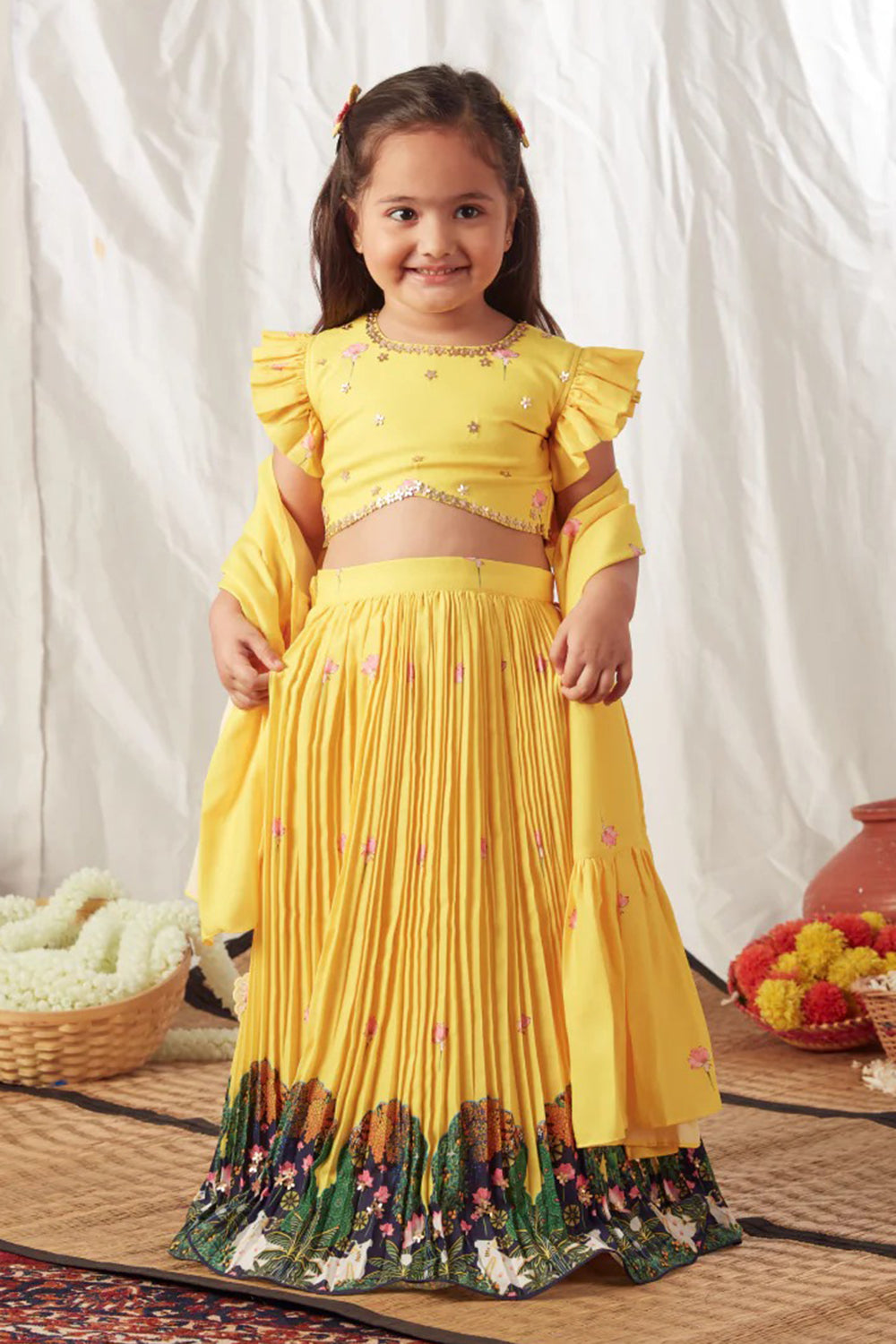 YELLOW PICHWAI LEHENGA SET