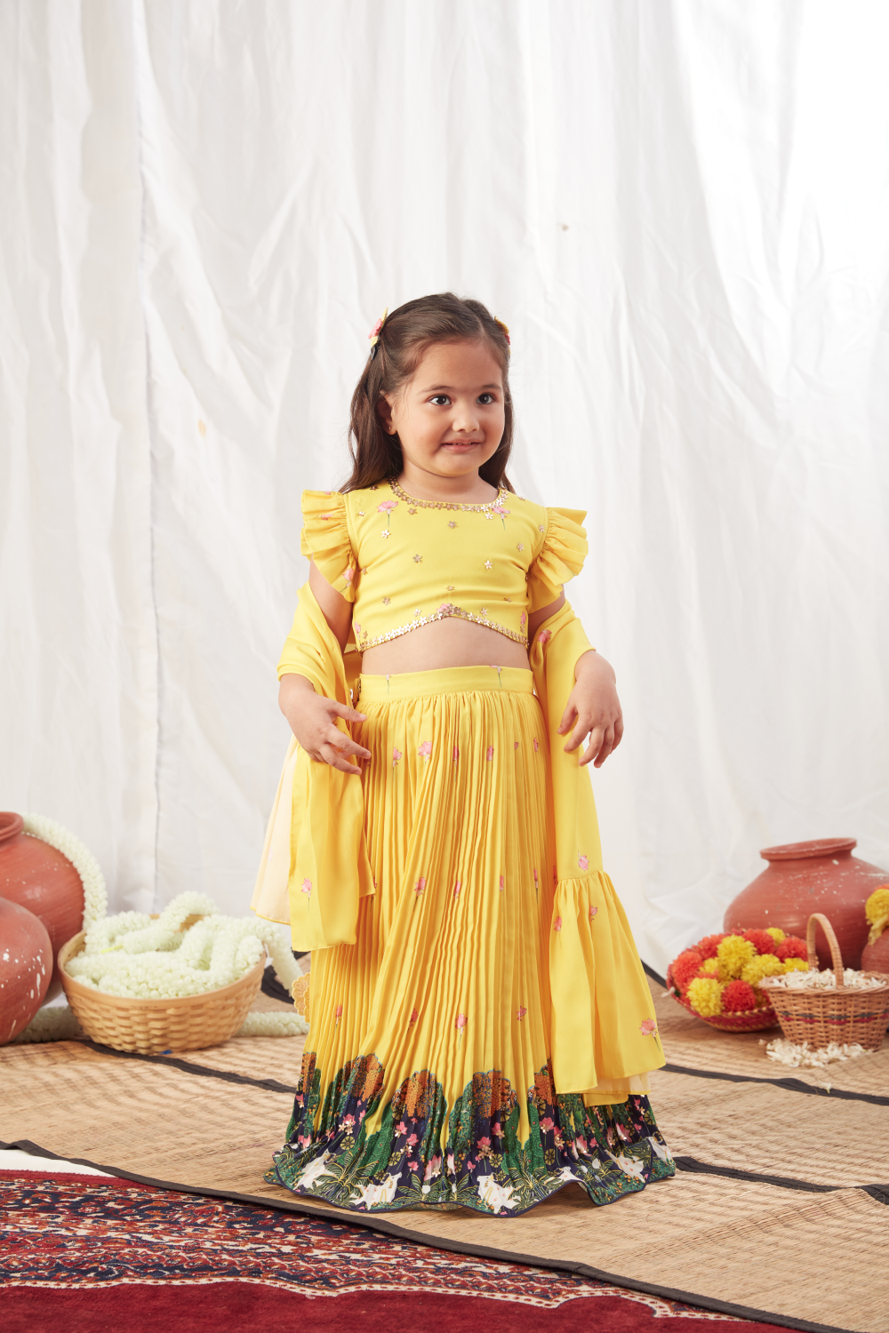 YELLOW PICHWAI LEHENGA SET