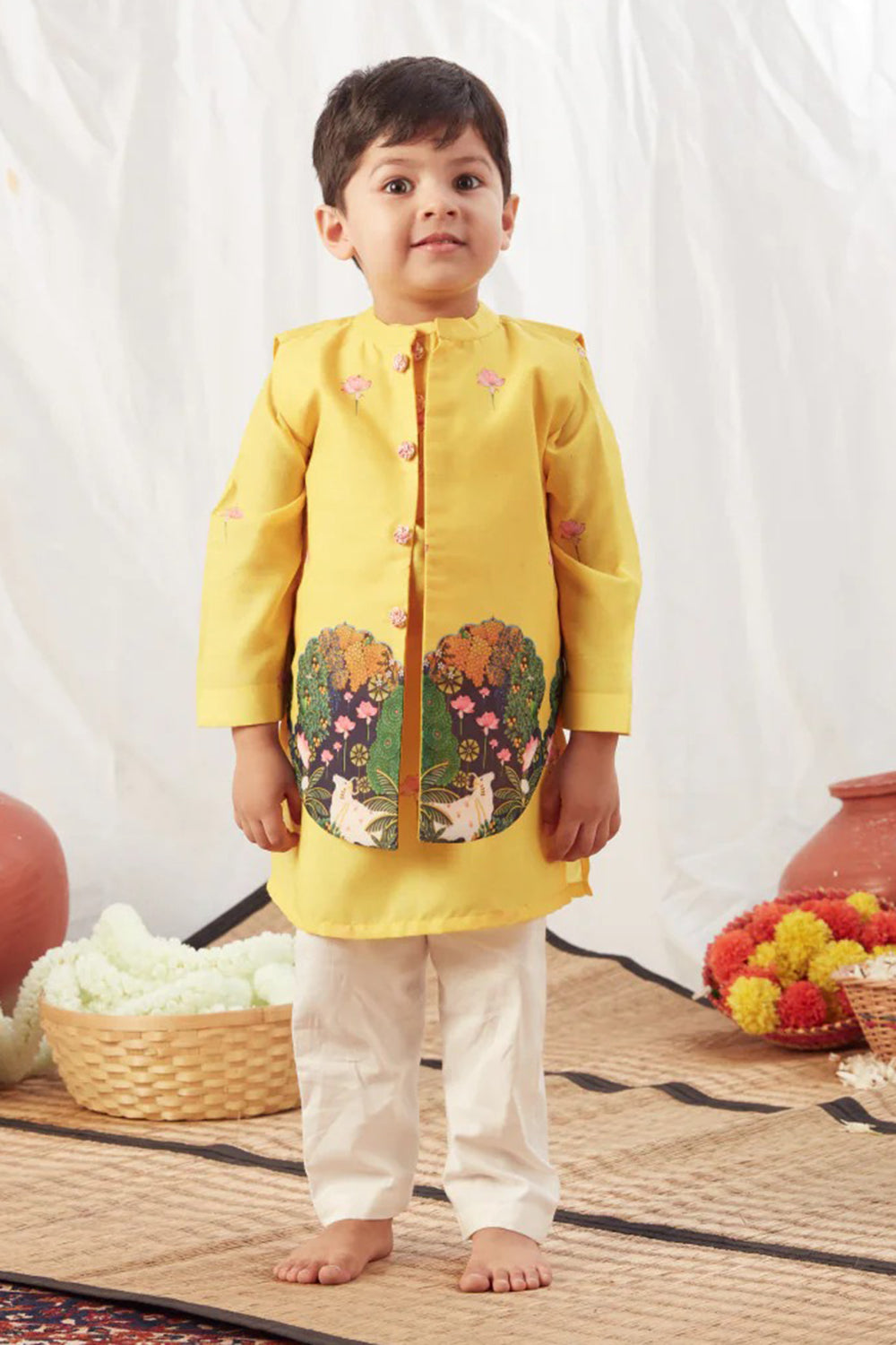YELLOW PICHWAI BANDI SET