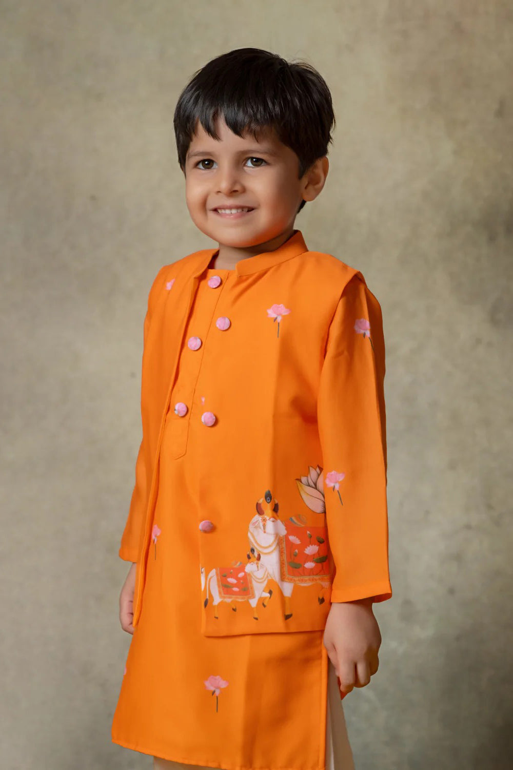 ORANGE PICHWAI BANDI SET