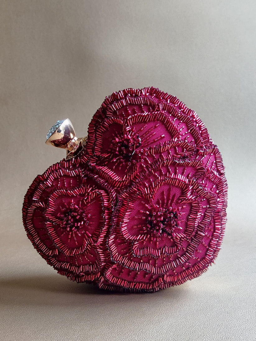 The Floral Heart Sling In Crimson Red