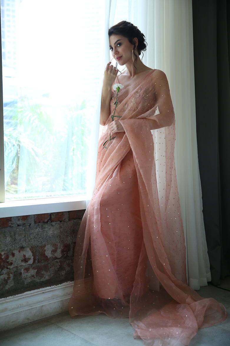 CY House Of Hiya Desert Rose Saree Front