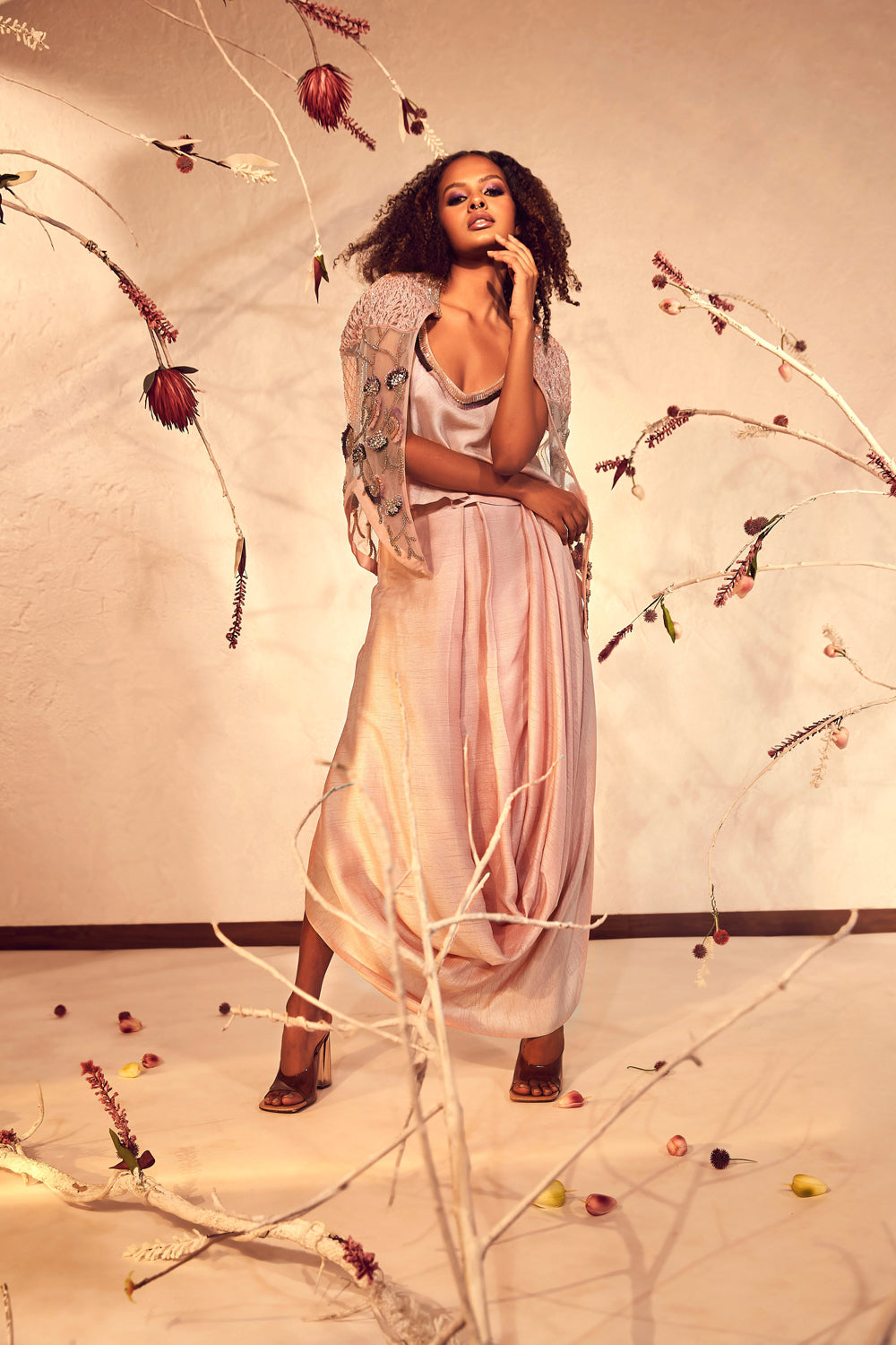 Salmon Pink Co-Ord with Jacket