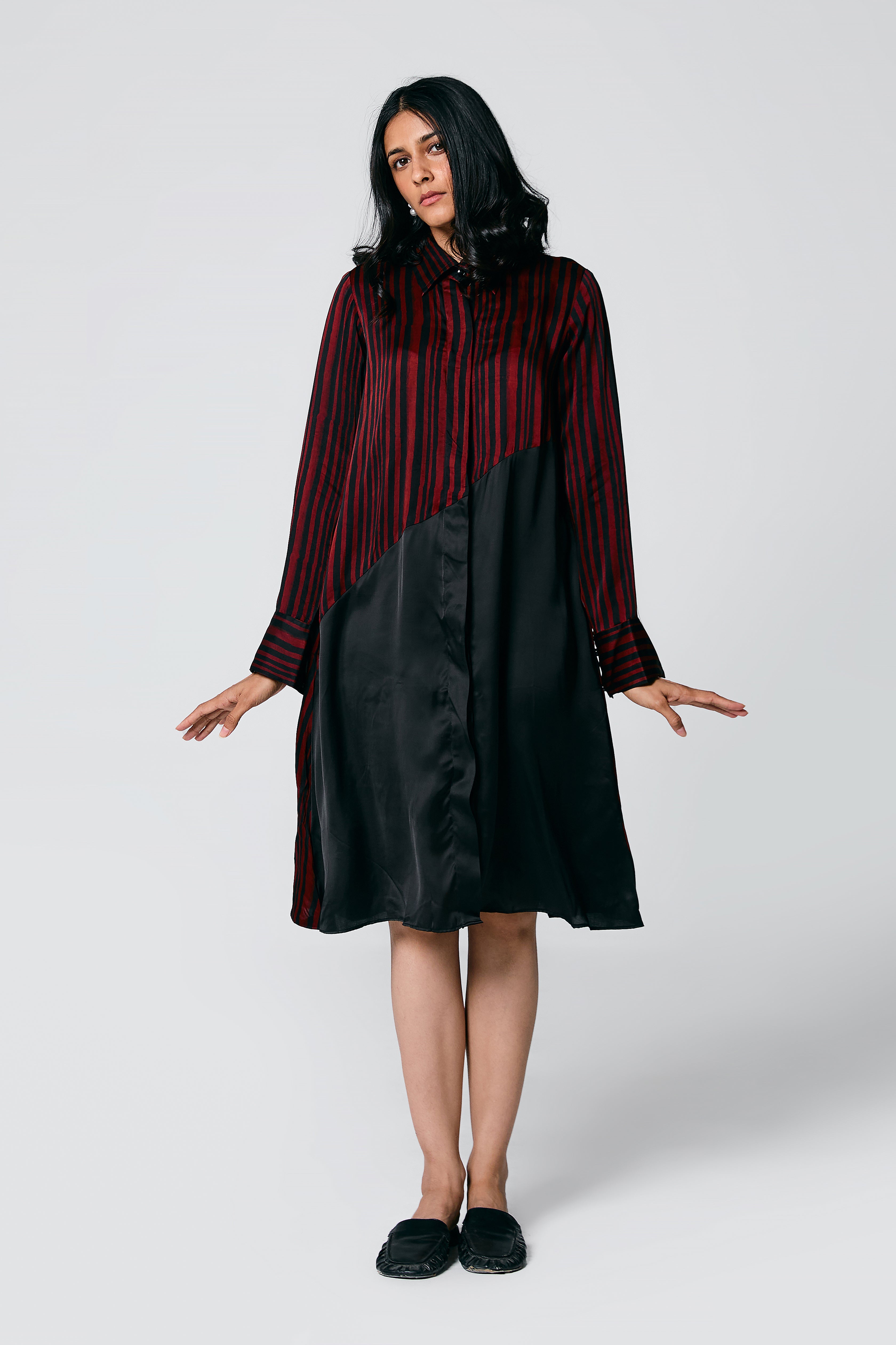 Diagonal stripes dress