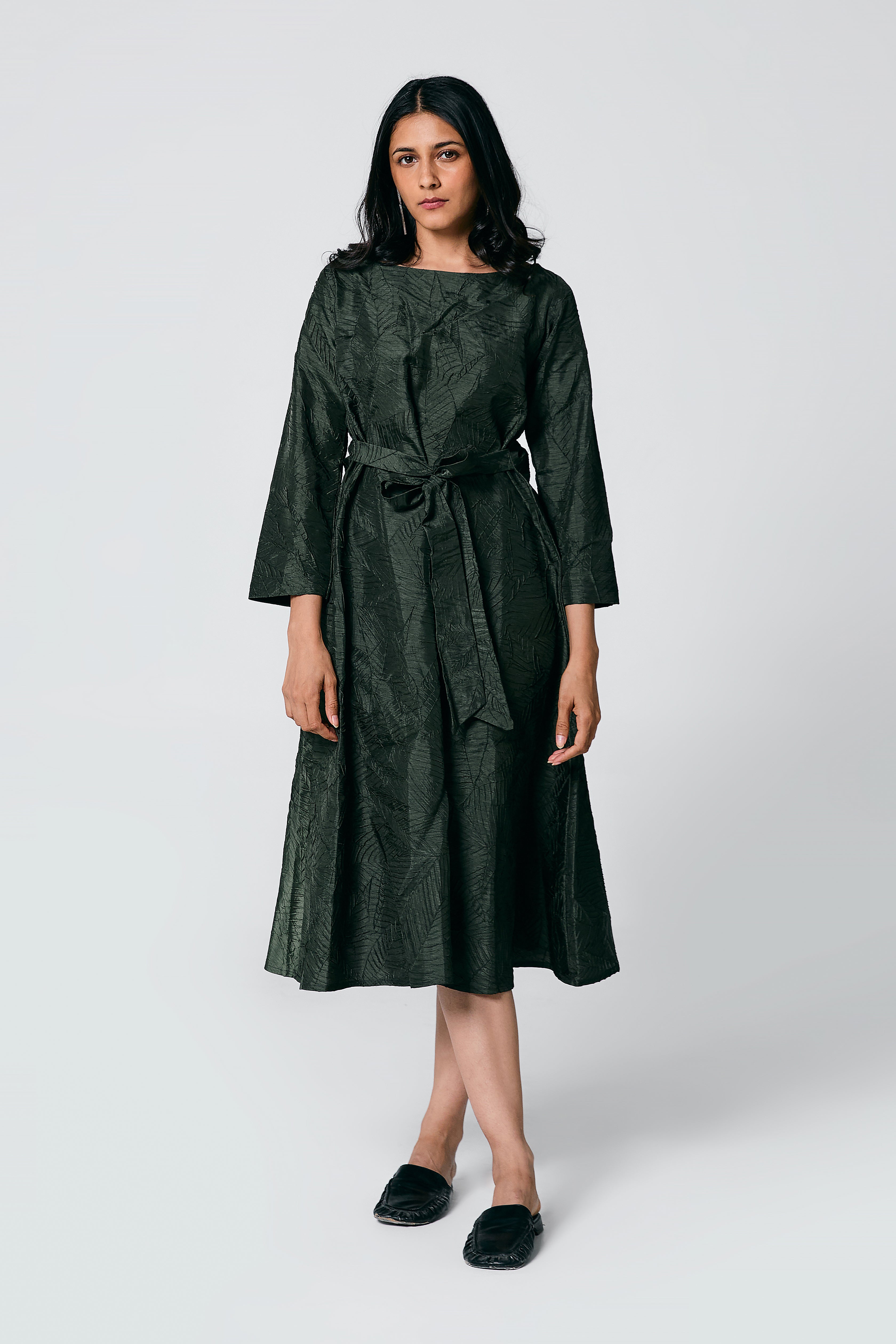 Crush Front Tie Dress
