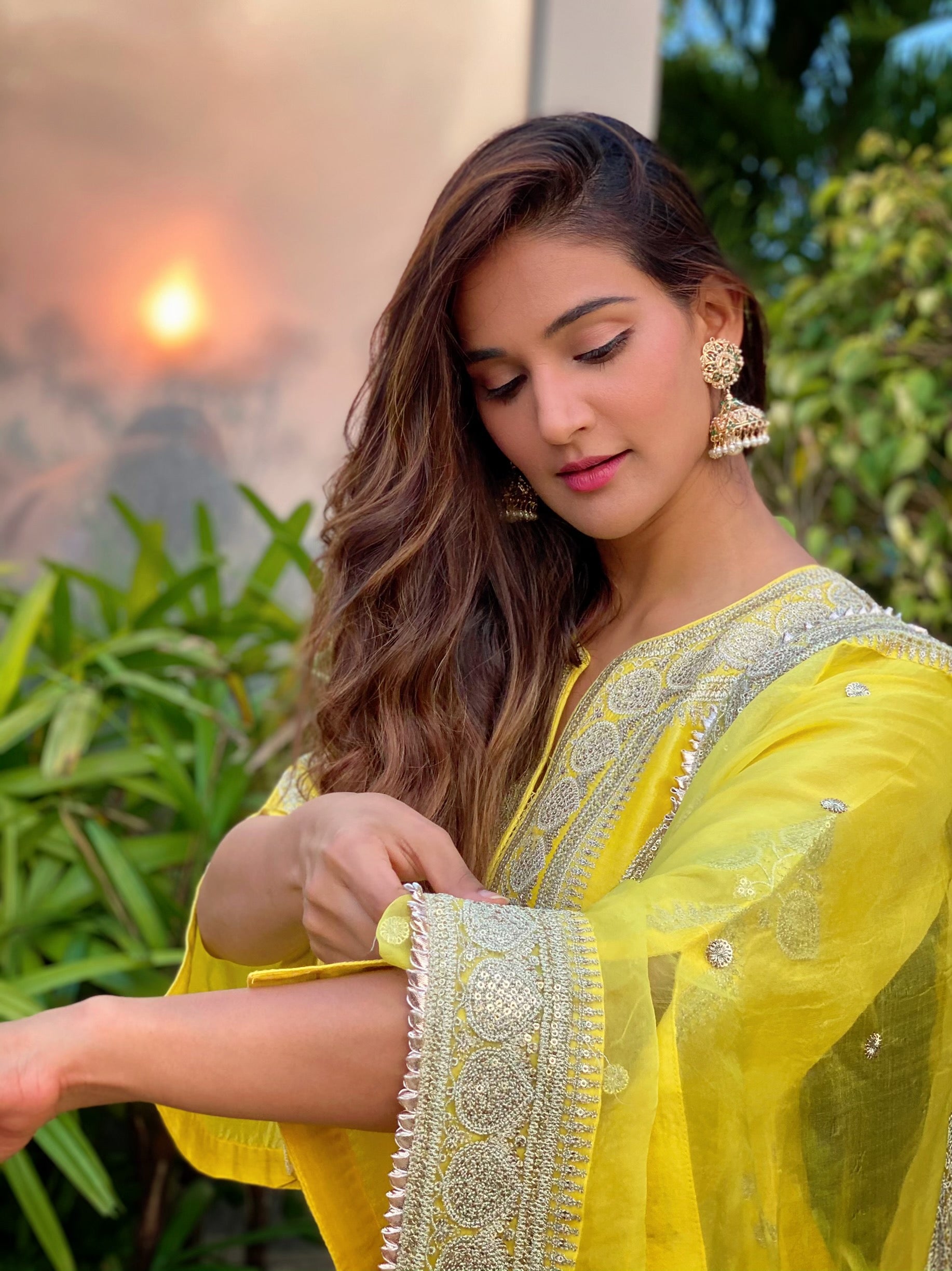 Musafar Yellow Sharara Set