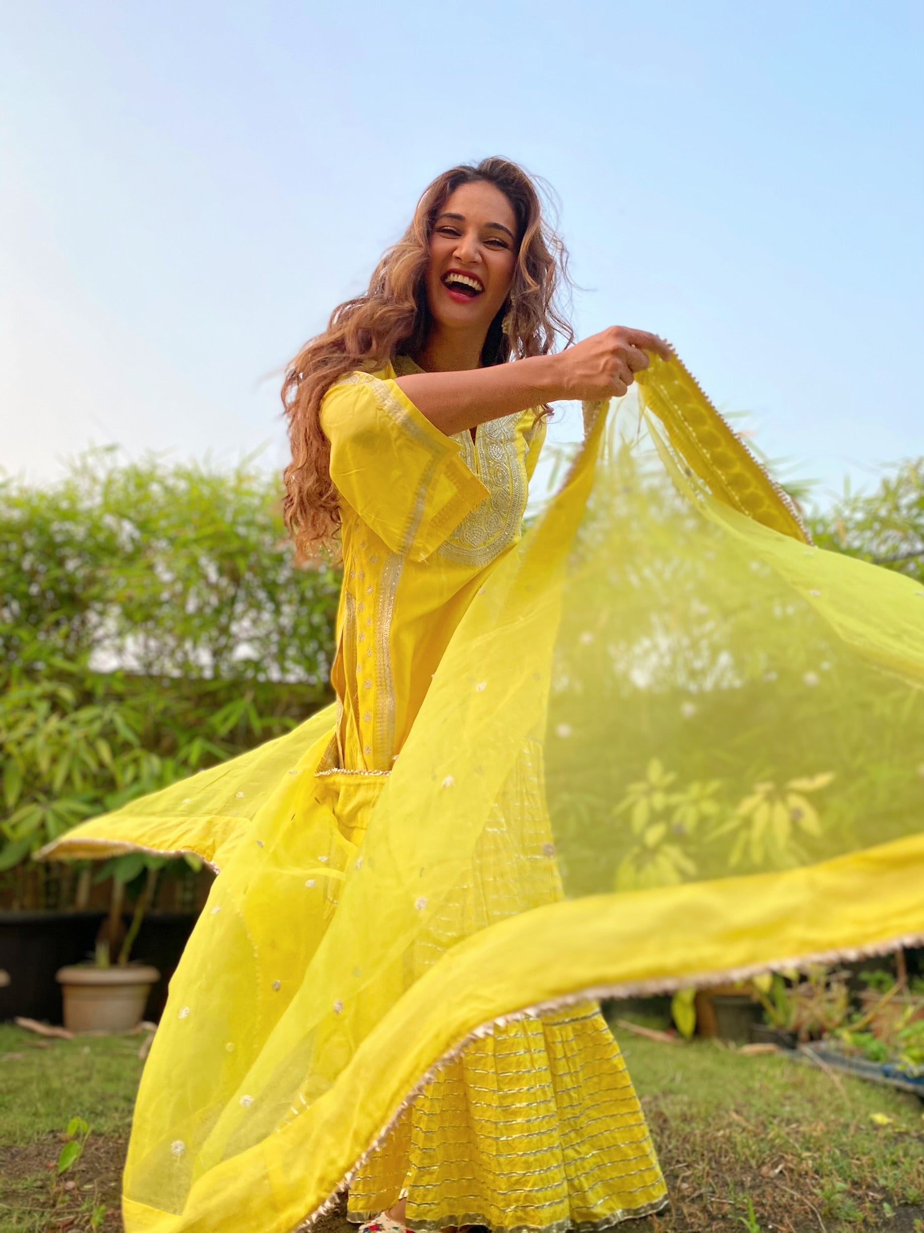 Musafar Yellow Sharara Set