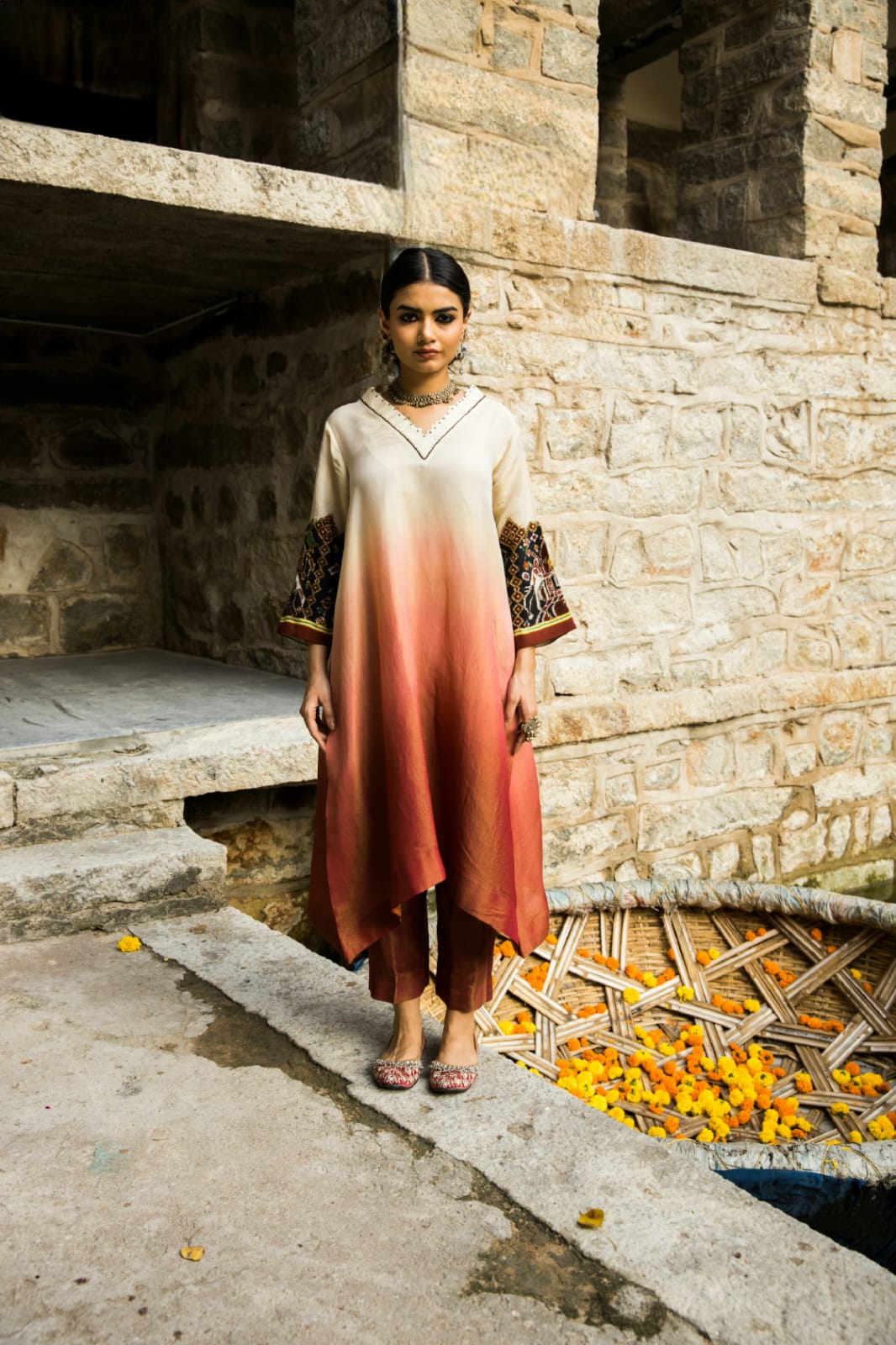 Sufi-Shaded Patola Kurti Set
