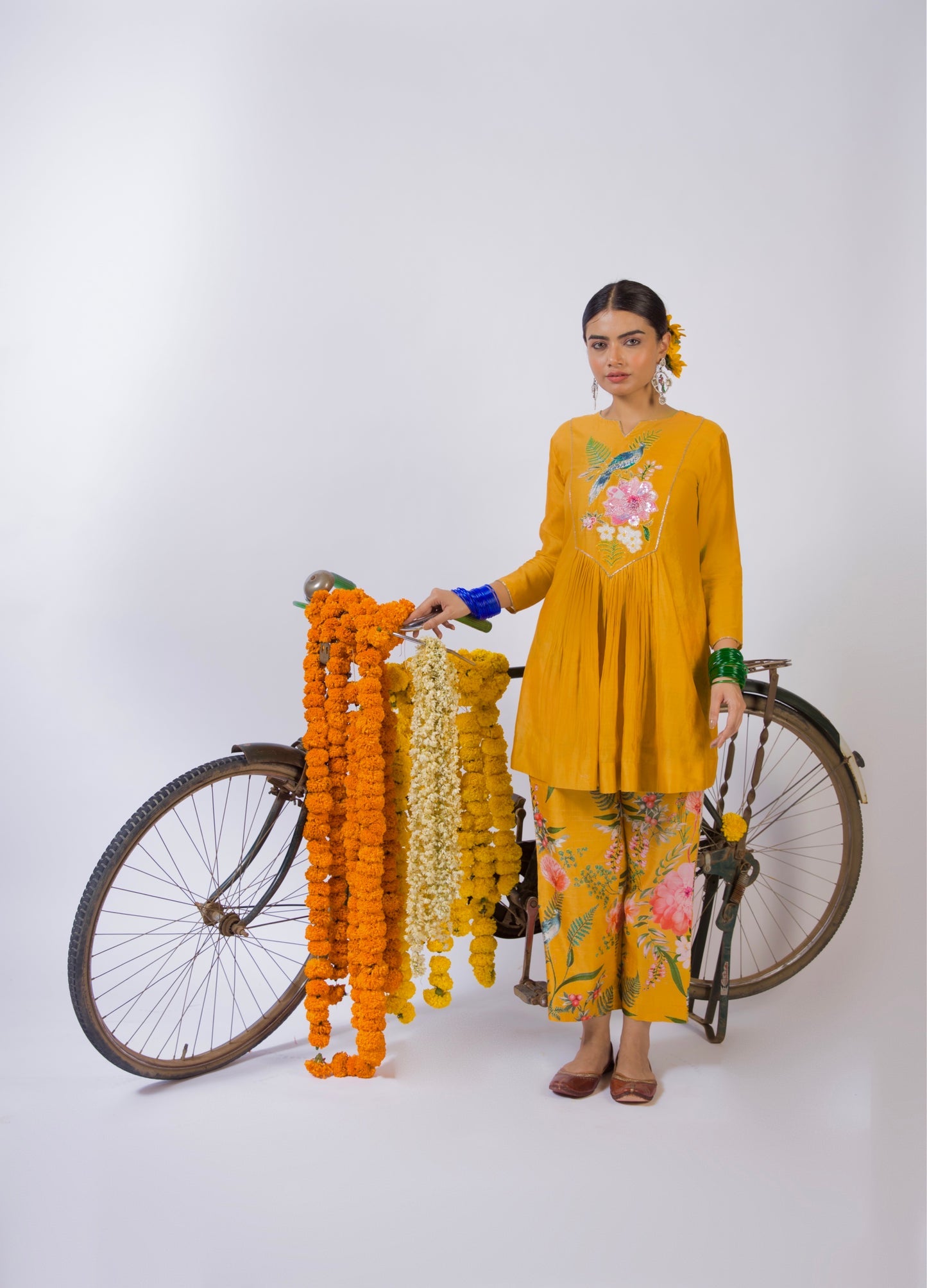 Ornate-Yellow Delight Kurti Set