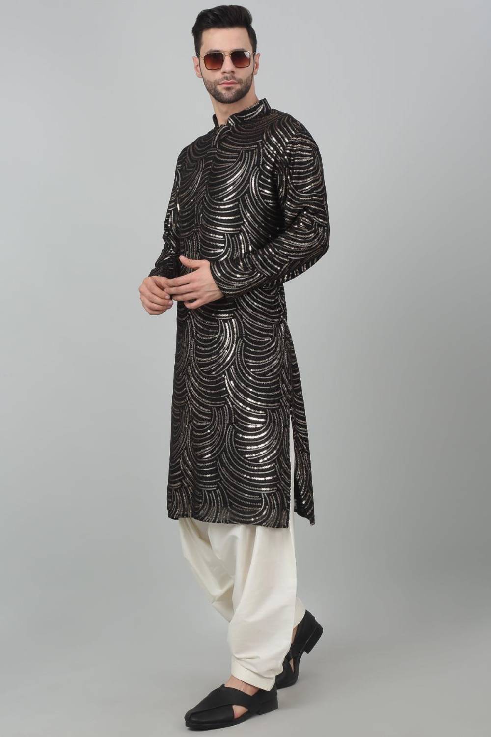 Chandramani Sequin Embroidered Kurta Set