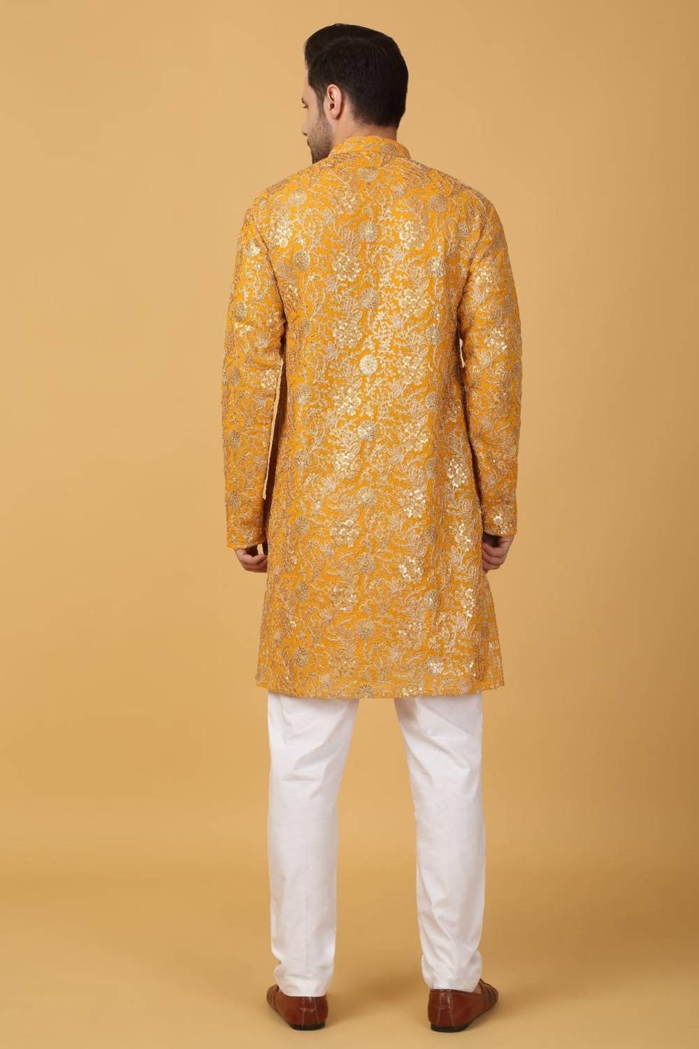 Zar Firdaus Embroidered Kurta Pants Set - Yellow