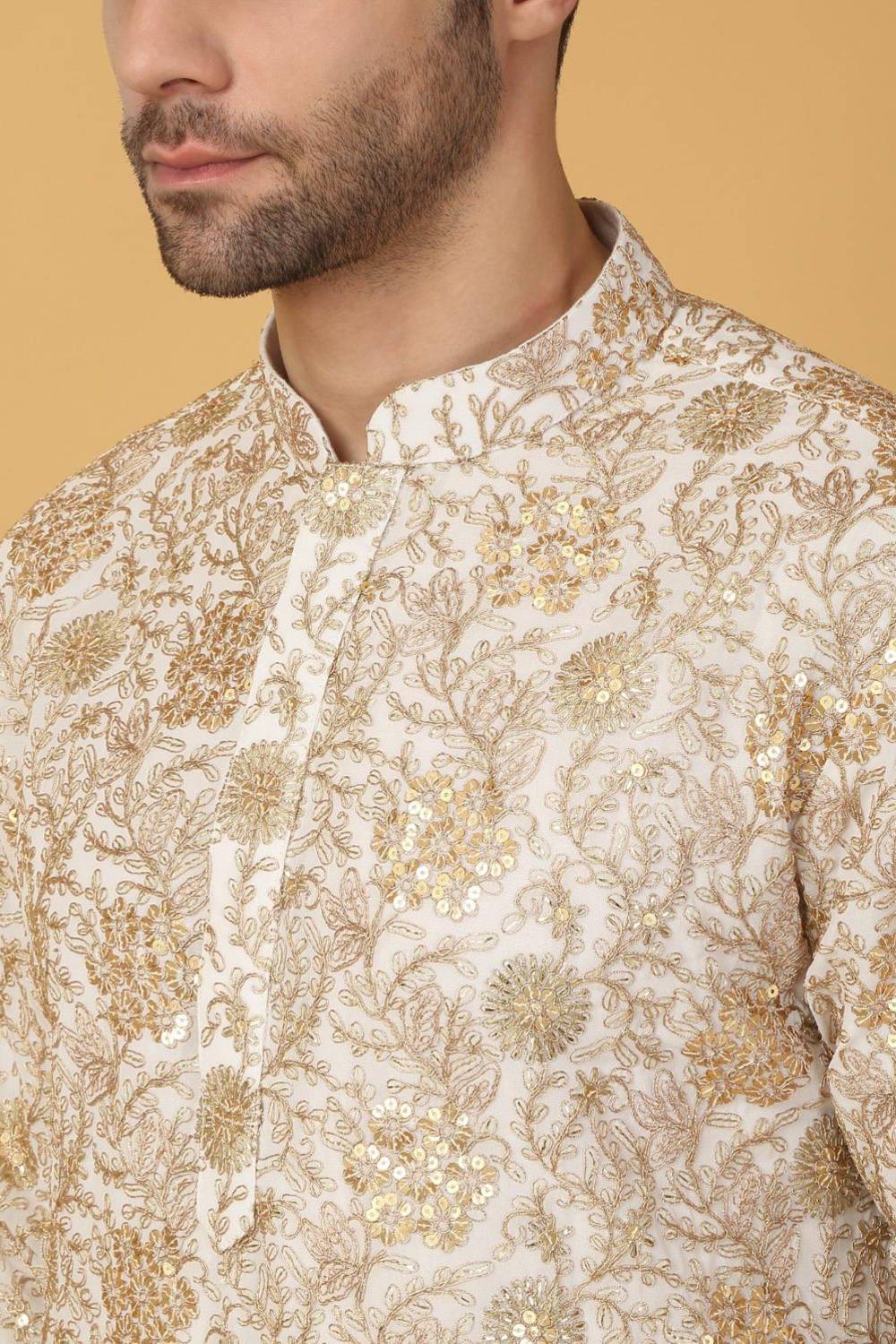 Zar Firdaus Embroidered Kurta Set - Ivory