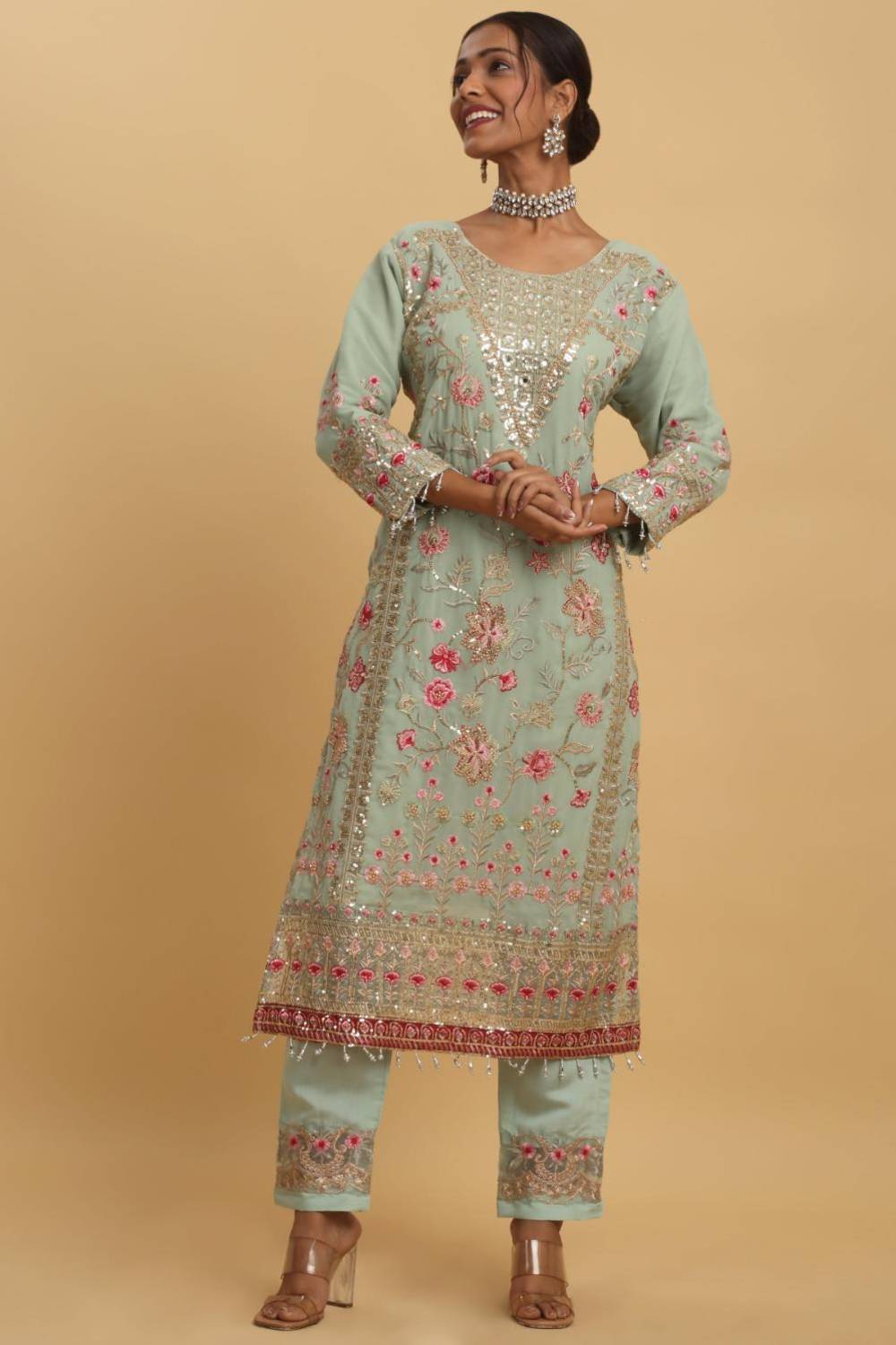Floral Embroidered Kurta Set