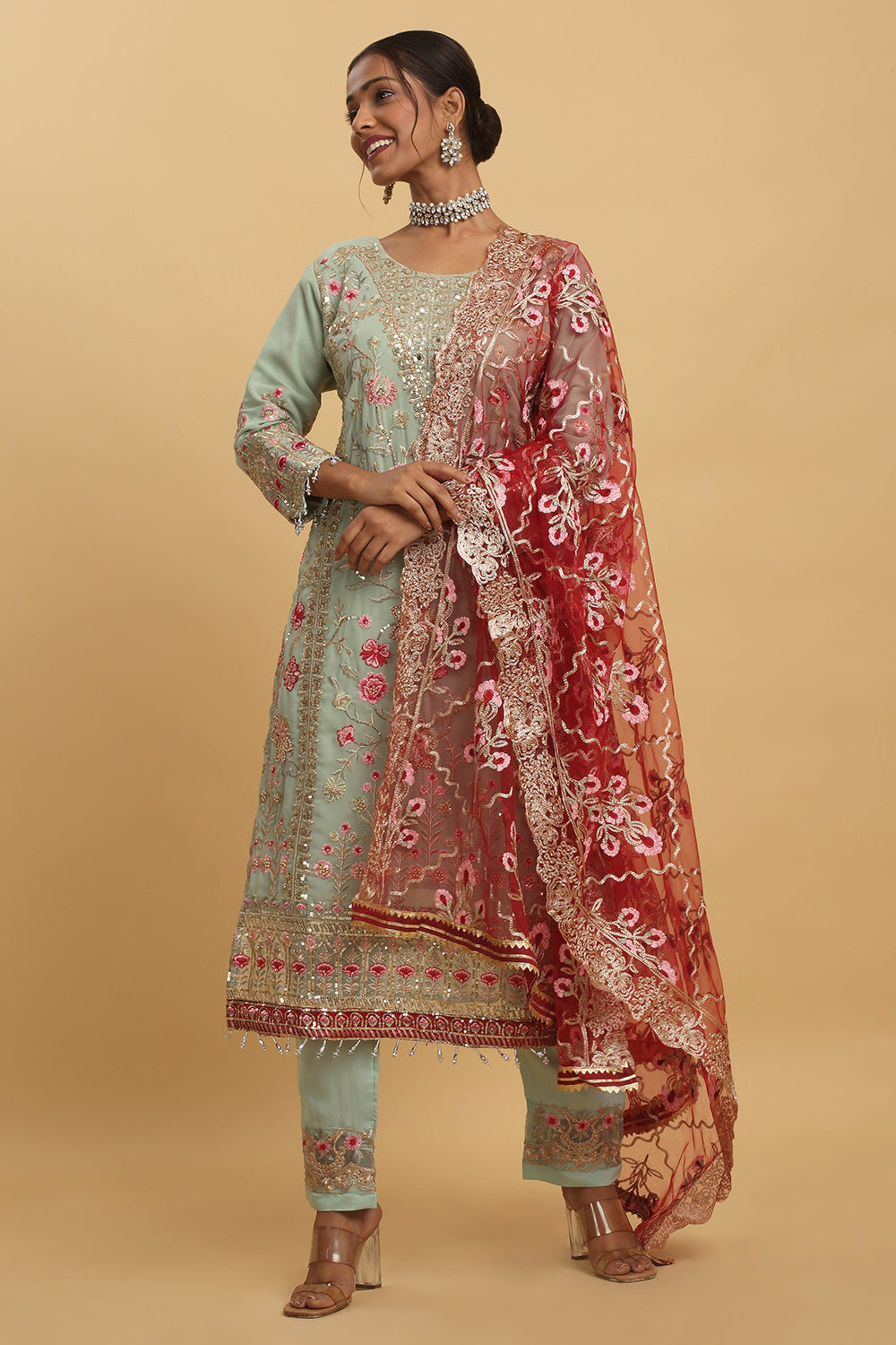 Floral Embroidered Kurta Set