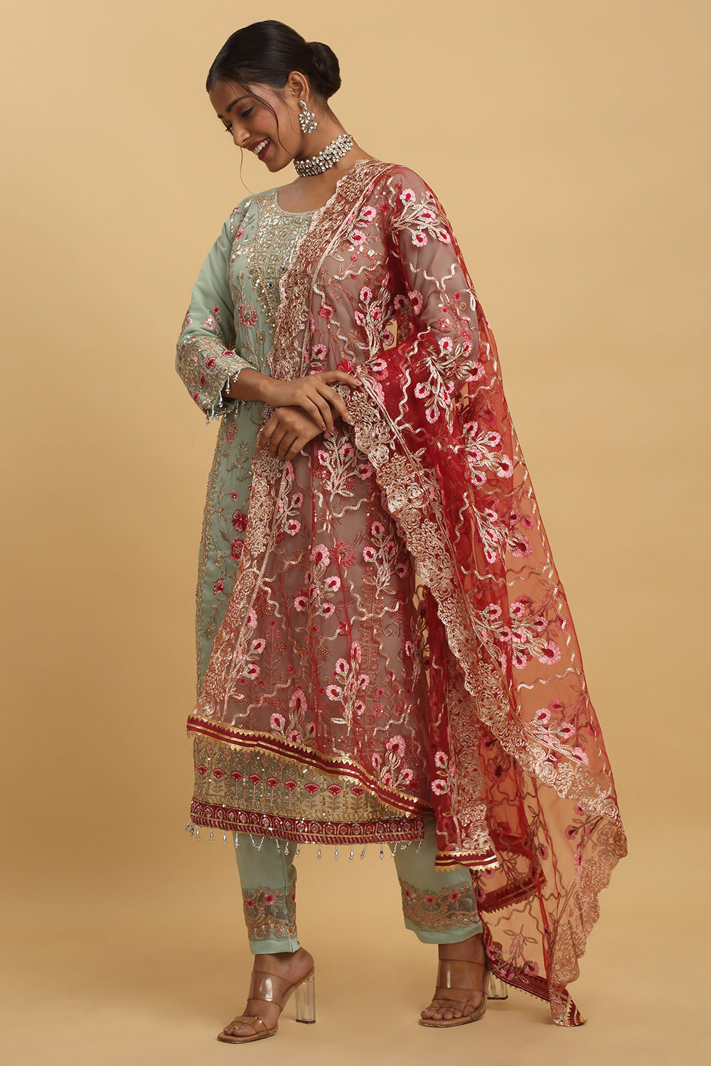 Floral Embroidered Kurta Set