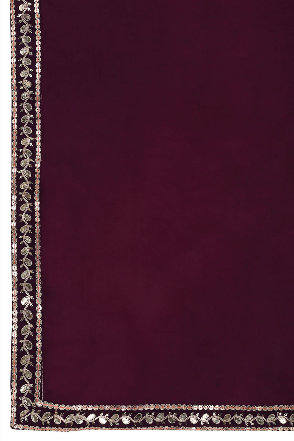 Jalsa Embroidered Linear Floral Kurta Churidar Set - Dark Wine