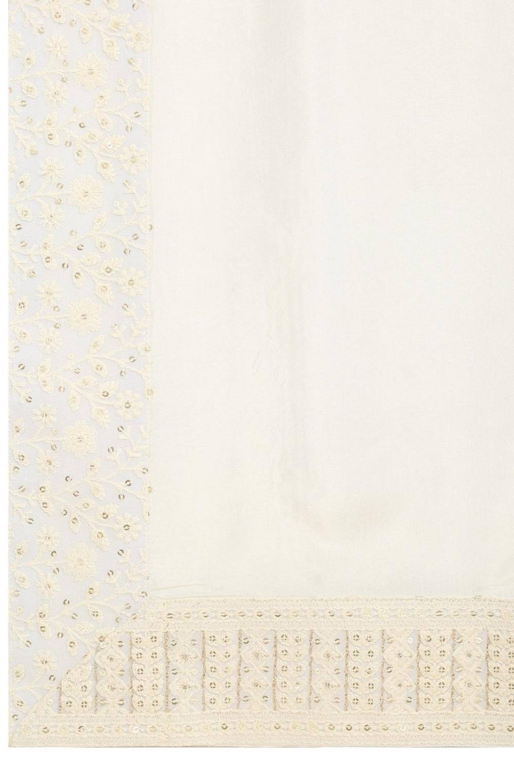 Mehfil Cotton Embroidery Thread Kurta And Dupatta Set - Cream