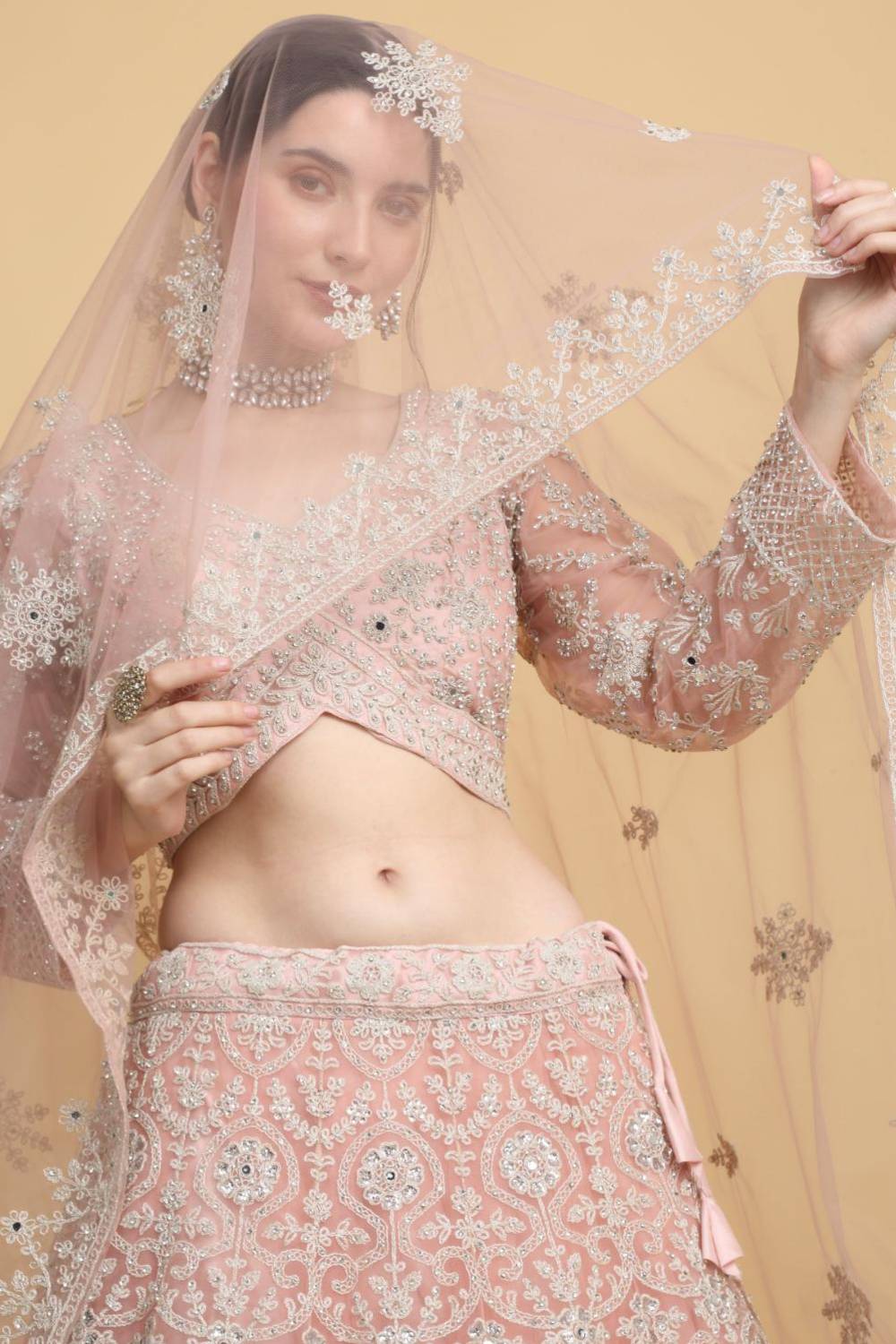 Suhavana Embroidered Floral Bridal Lehenga Set