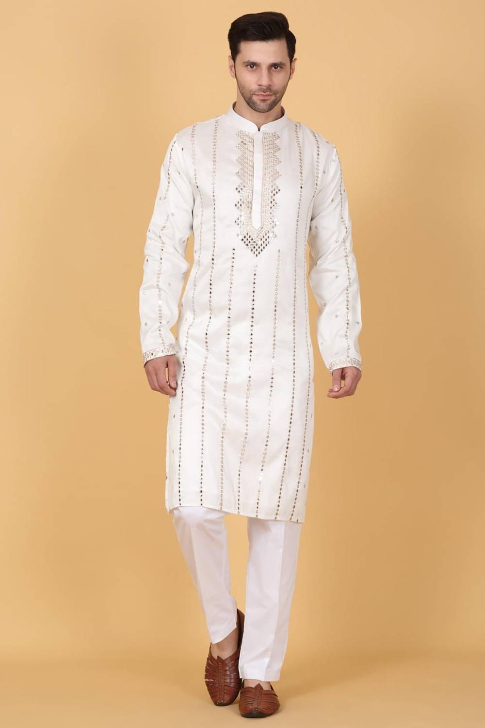 Zari Mirror Embroidered Kurta Set