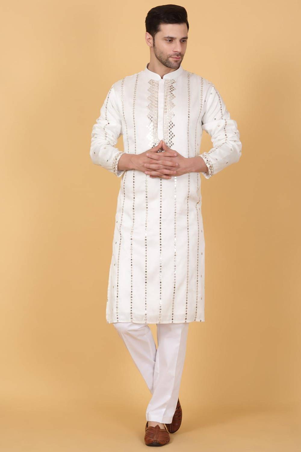 Zari Mirror Embroidered Kurta Set
