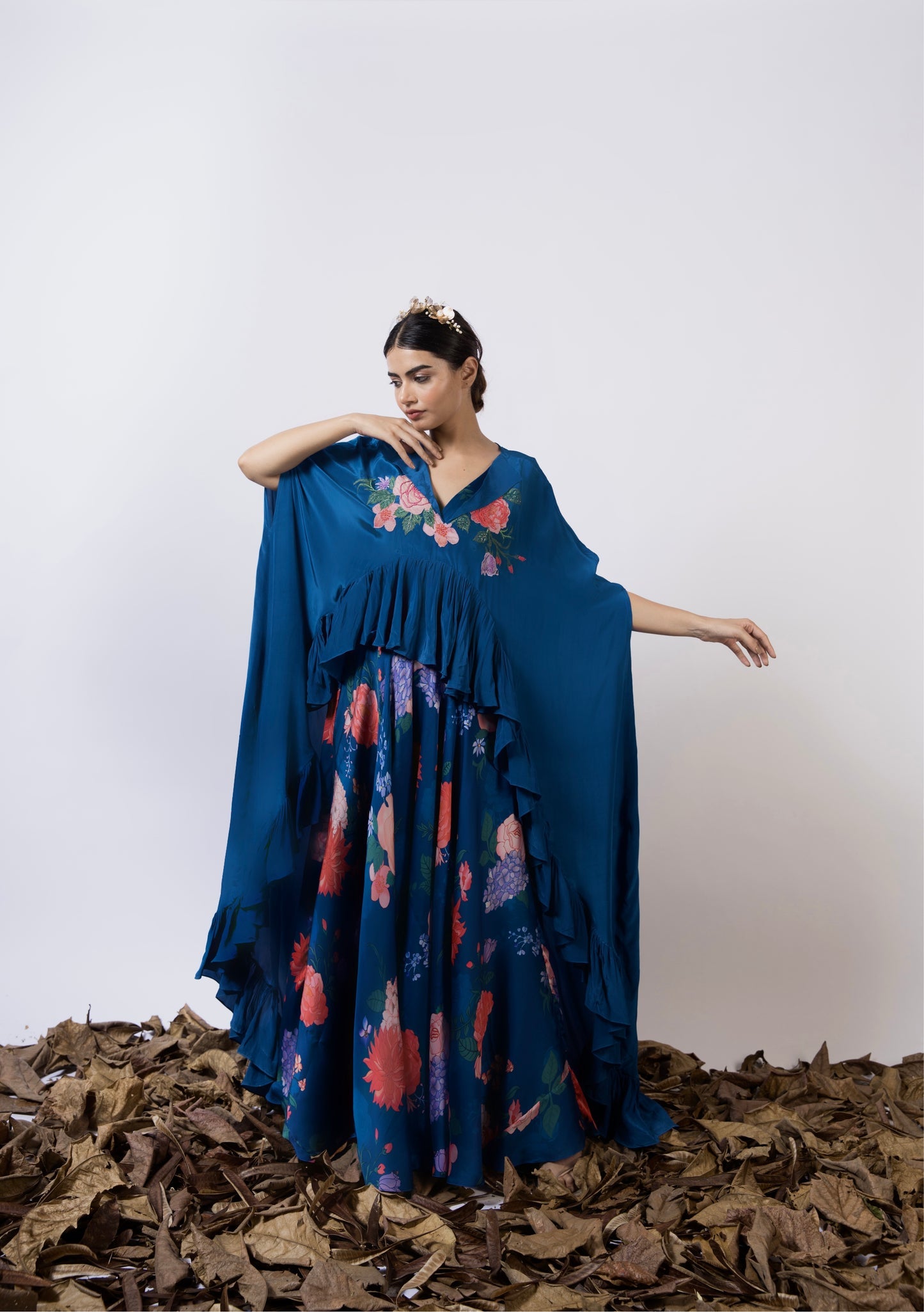 Makha Navy Blue Kaftan Dress Makha Navy Blue Kaftan Dress