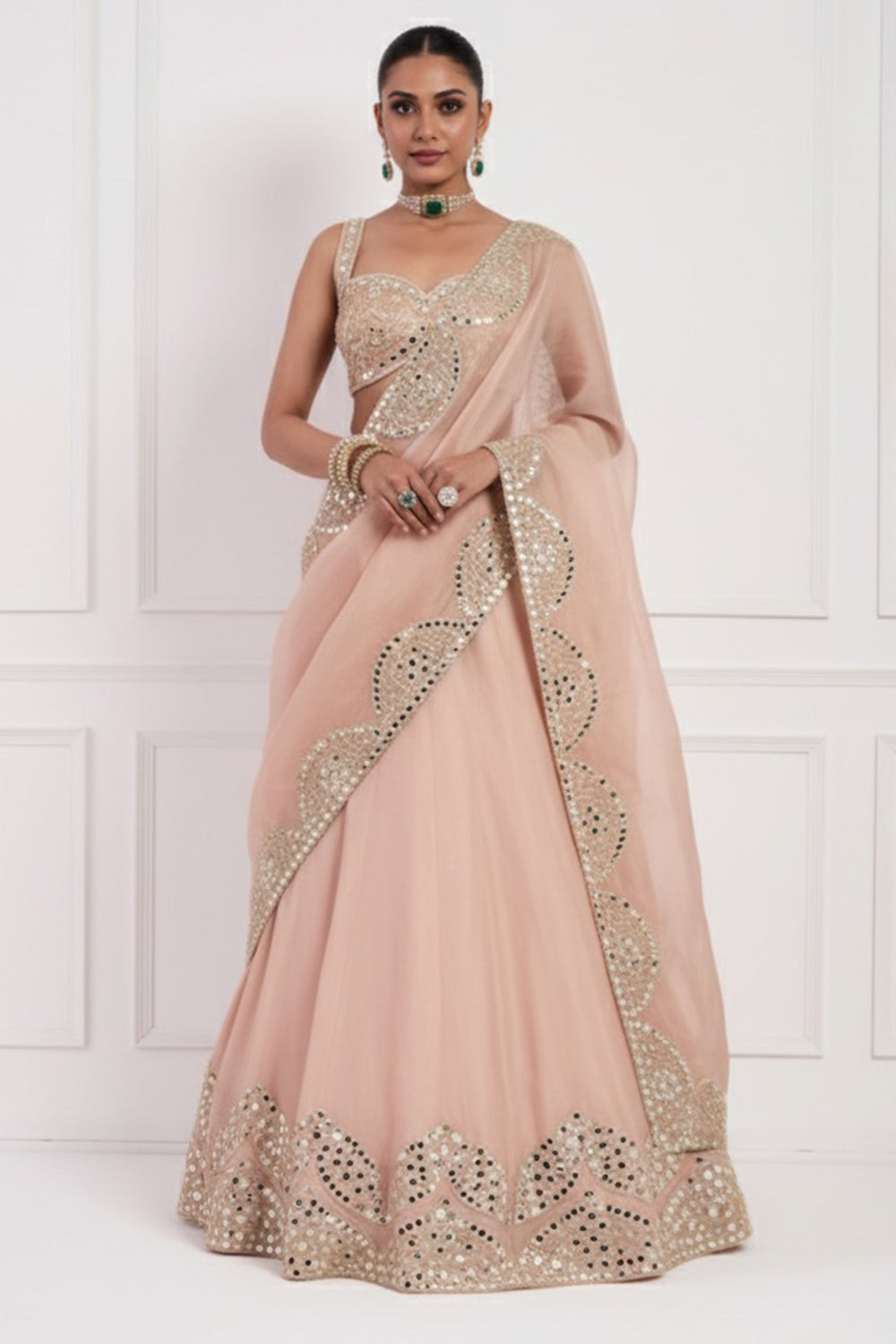 Peach Lehenga Set