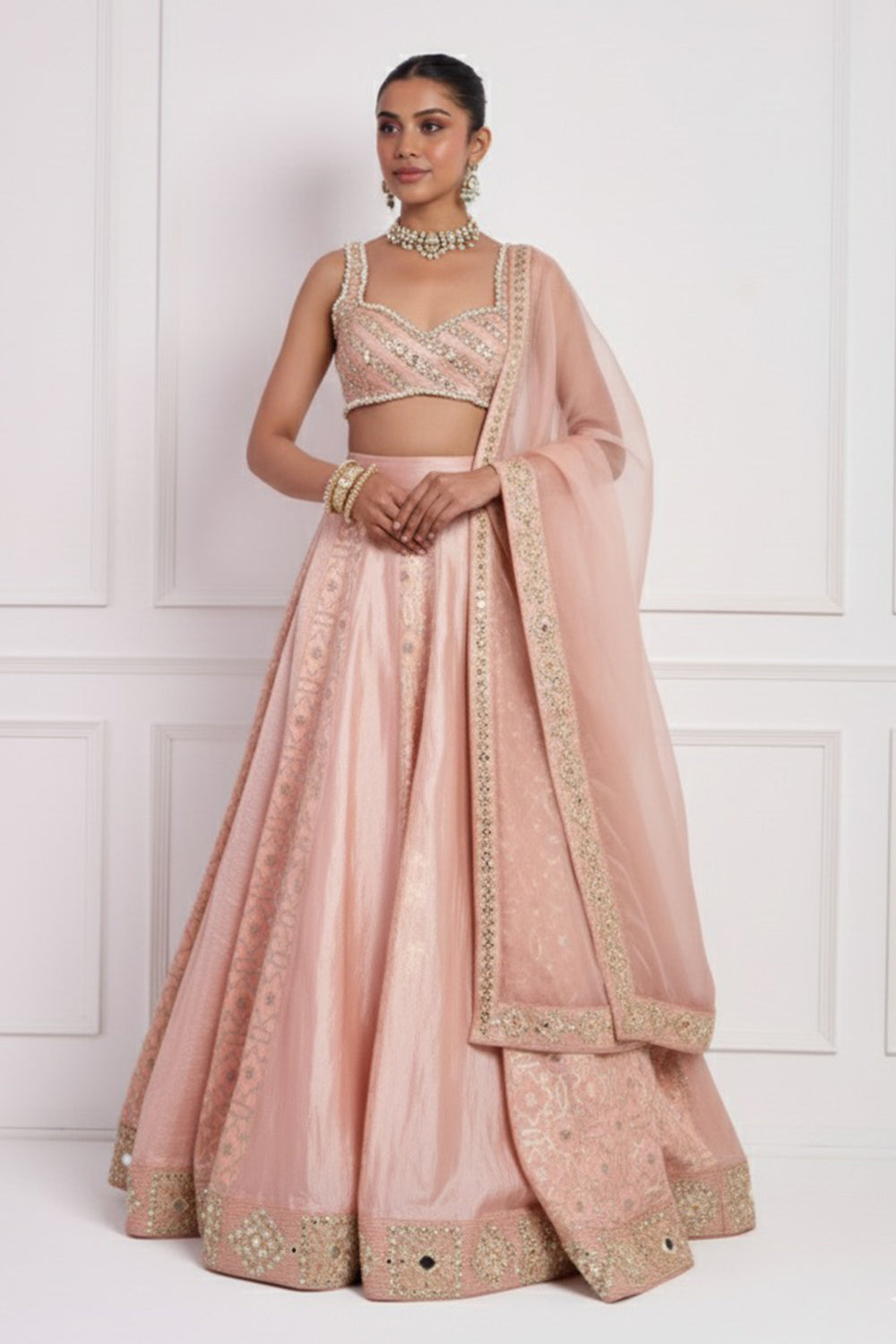 Peach Lehenga Set