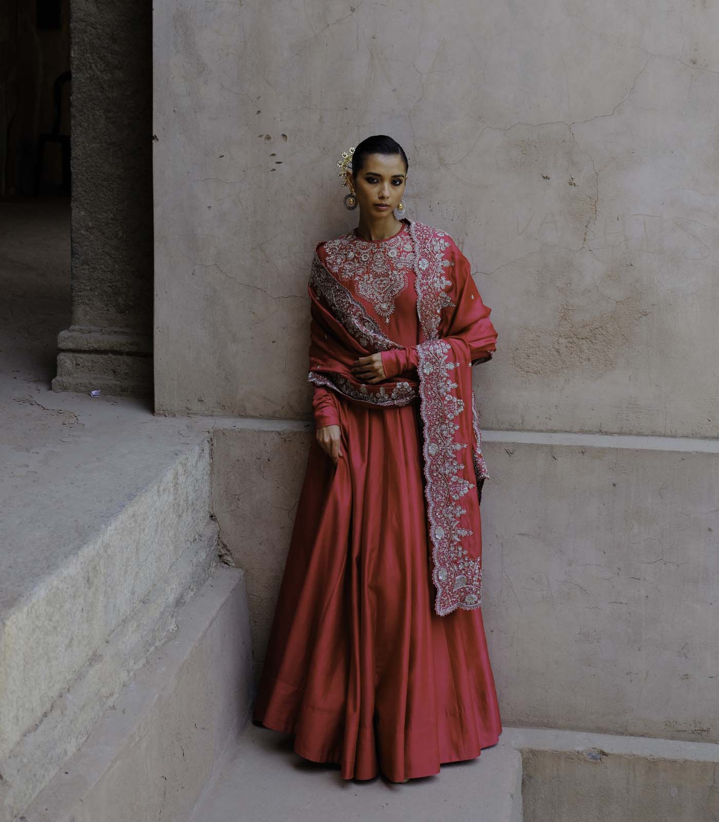 Rani Pink Emroidered Anarkali