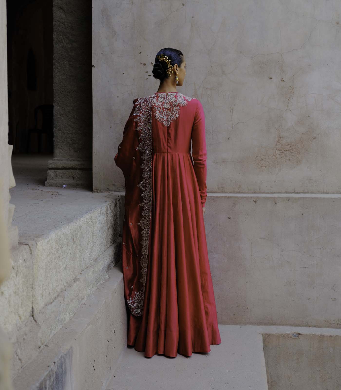 Rani Pink Emroidered Anarkali