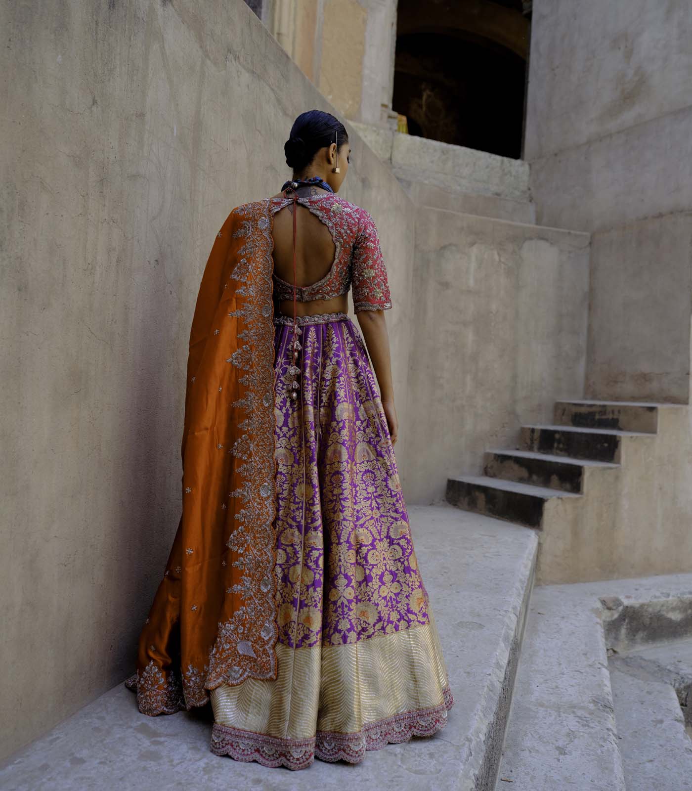 Purple & Rust Lehenga Set