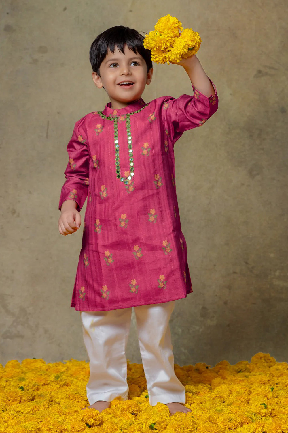 MULTICOLOUR MIRROR WORK KURTA SET