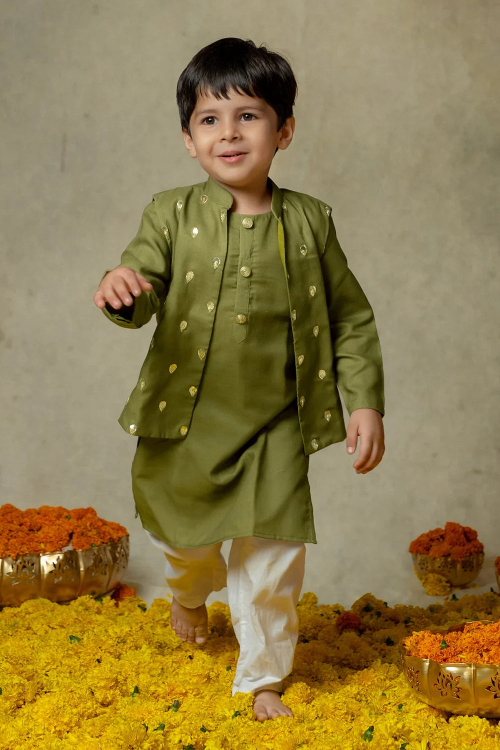 OLIVE GREEN BANDI SET