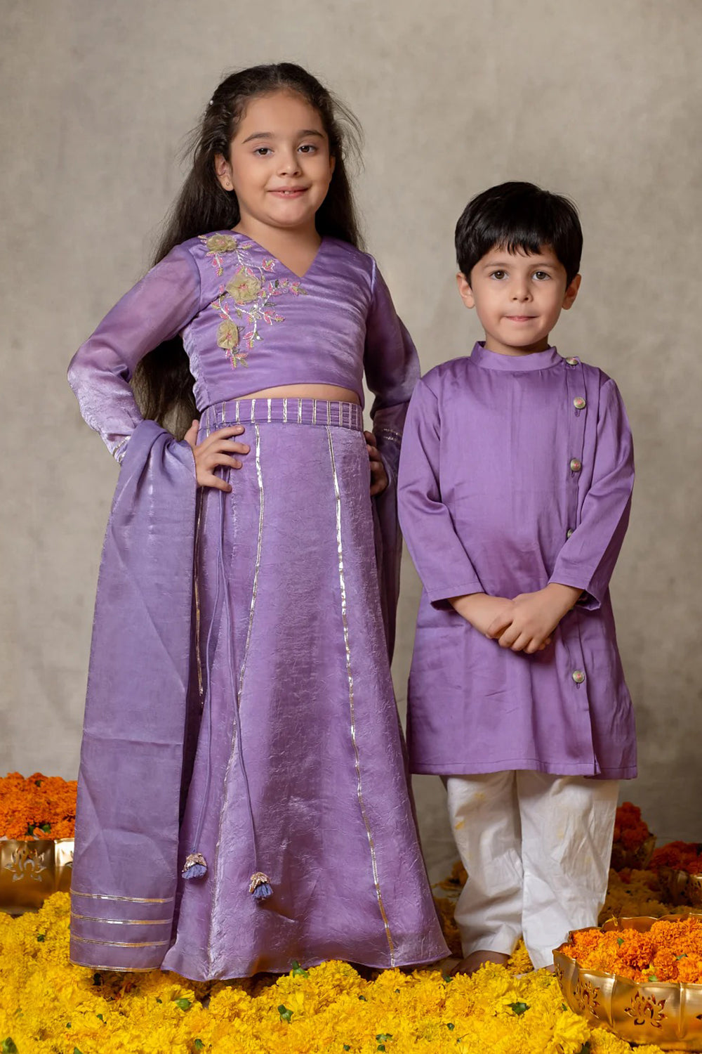 LAVENDER HAND WORK LEHENGA SET