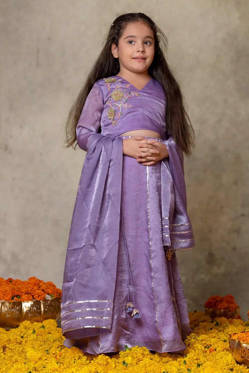 LAVENDER HAND WORK LEHENGA SET