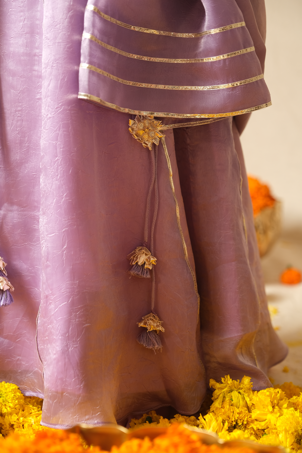 LAVENDER HAND WORK LEHENGA SET