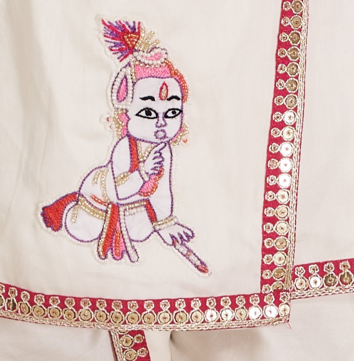 WHITE DHOTI KRISHNA SET